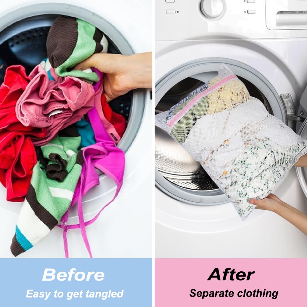 Vivifying Mesh Laundry Bags 4-Pack - Durable Zippered Washing Machine Bags for Delicates, Lingerie, Socks, Shoes & Stuffed Animals - Perfect for Travel, Gym & Baby Clothes Care