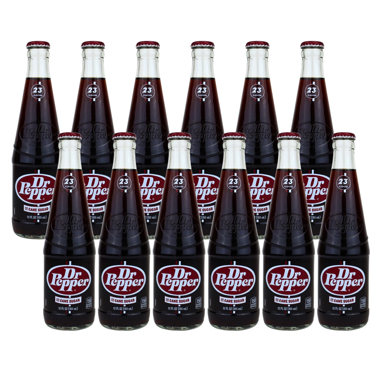 Dr. Pepper Real Sugar Soda - 12 Fl Oz Bottles (12 Pack) | Classic American Soft Drink for Parties, BBQs & Family Gatherings