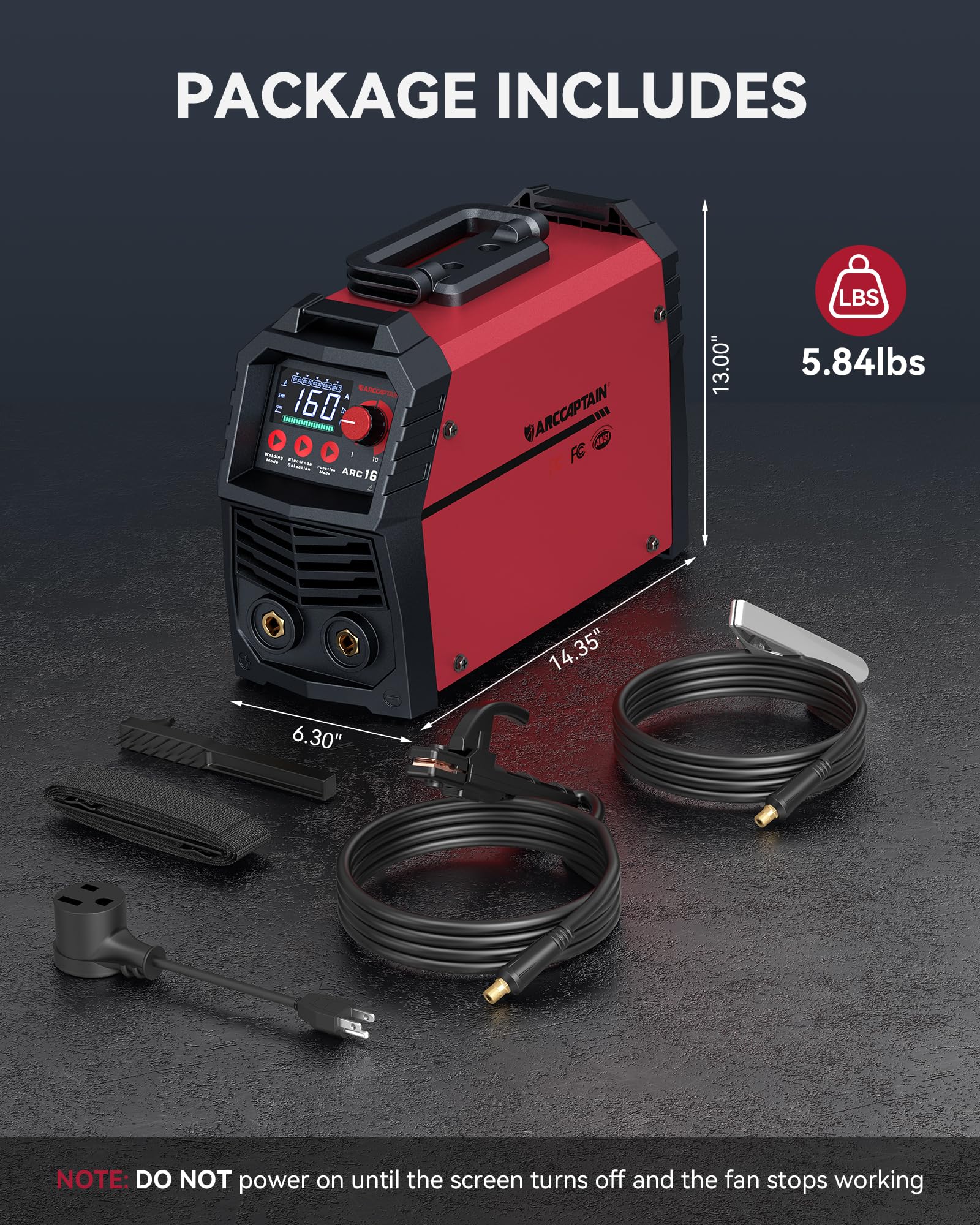 ARCCAPTAIN 110V/220V 160Amp IGBT Inverter Stick Welder - Portable MMA Welding Machine with Synergic Control, Large LED Display, Lift TIG, Hot Start, Arc Force & Anti-Stick - Ideal for Home DIY, Metal Fabrication, Auto Repair & Construction Projects