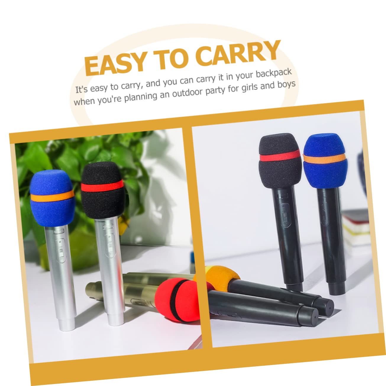 ibasenice 9-Piece Wireless Microphone Toy Set - Funny Fake Microphone Accessories for Kids, Plastic Musical Toys & Mini Microphone Models - Perfect for Role Play, Karaoke Parties & Pretend Singing