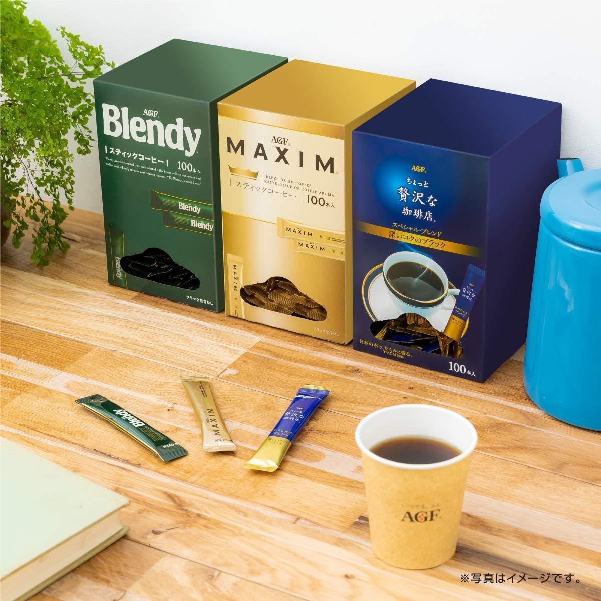 AGF Blendy Stick Instant Coffee Packets - 100 Sticks (1.2g Each) | Premium Japanese Instant Coffee for Home, Office & Travel | Rich & Smooth Flavor | Quick & Easy Brewing