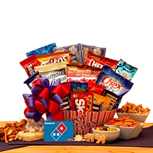 Ultimate Movie Night Gift Set for Movie Lovers - Includes Domino's Pizza Gift Card & Premium Snacks | Perfect for Date Nights, Family Movie Nights & Holiday Gifts