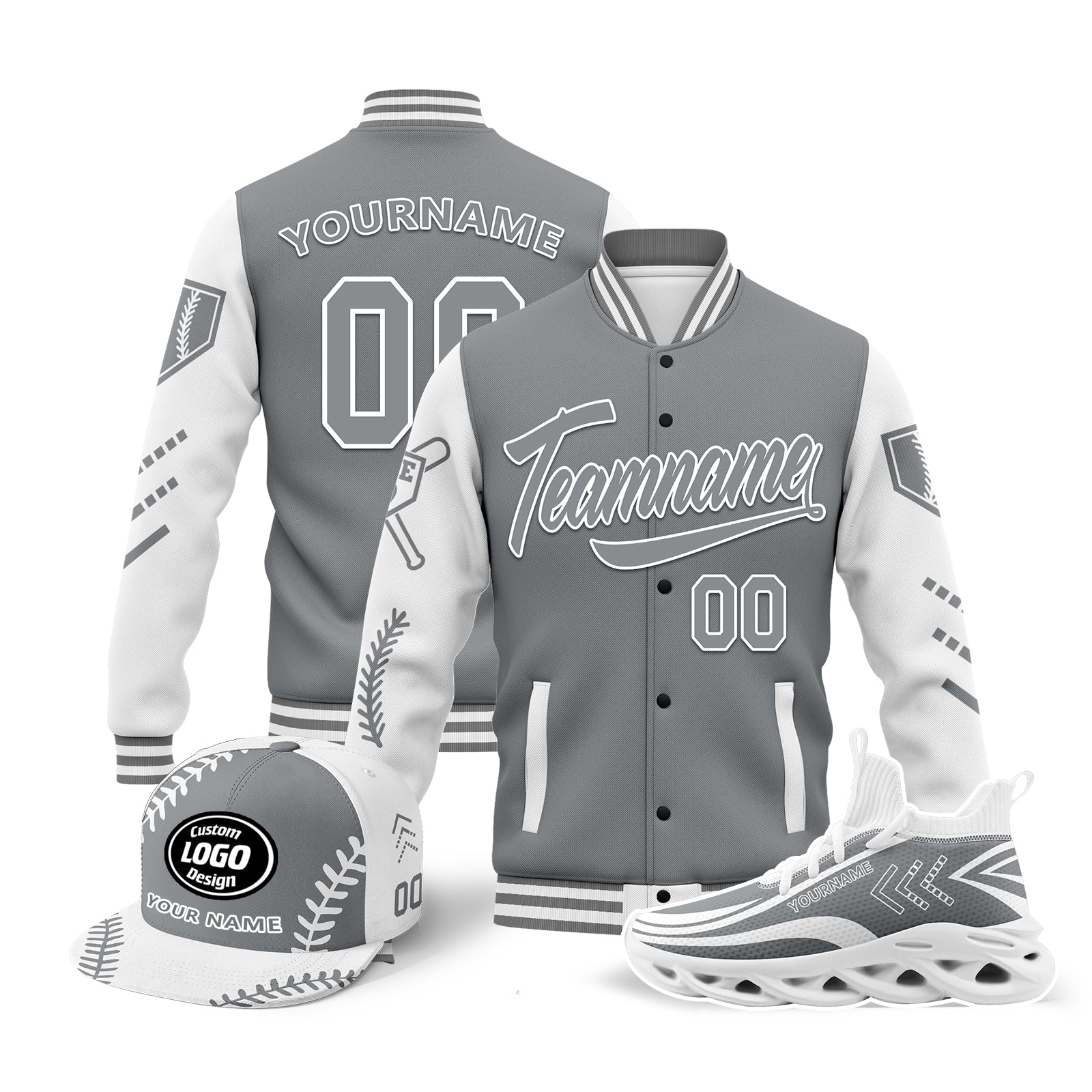 Custom Personalized Jacket, MaxSoul Shoes & Hat Combo Set - Stylish Matching Outfit for Men & Women | Perfect for Casual Wear, Street Fashion & Gift Giving