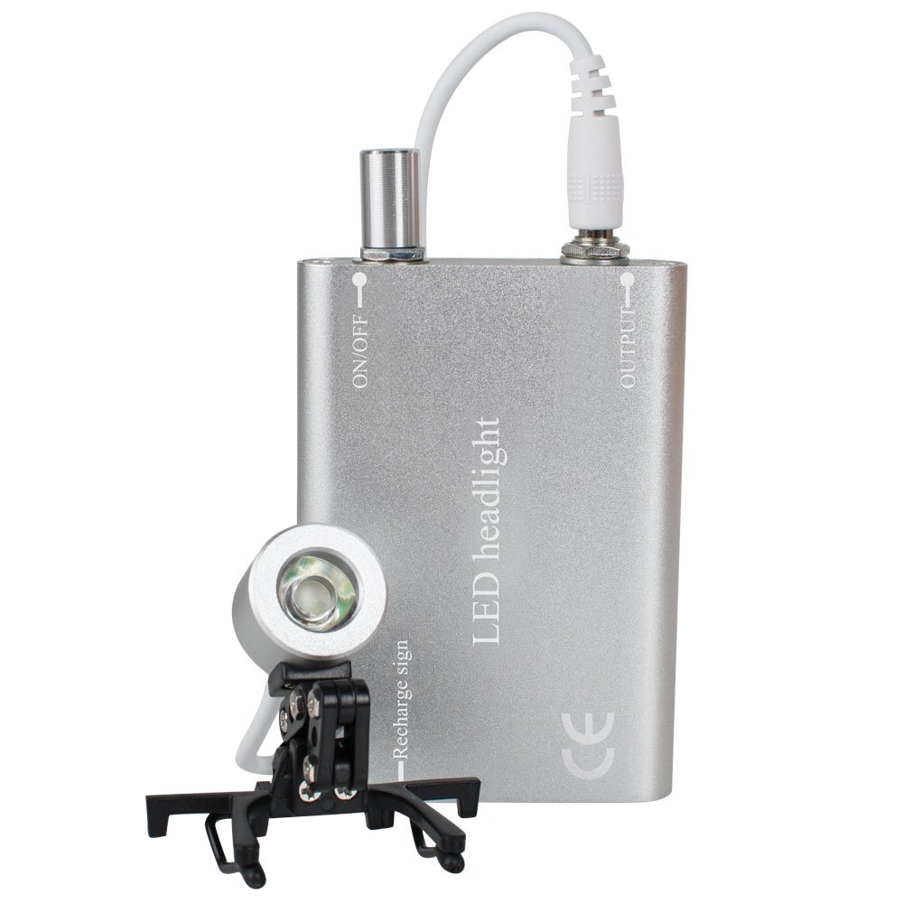 Silver LED Dental Head Light - Portable Headlamp for Surgical & Medical Procedures | Perfect for Dentists, Surgeons & Loupe Users | Ideal for Dental Exams, Surgeries & Precision Work
