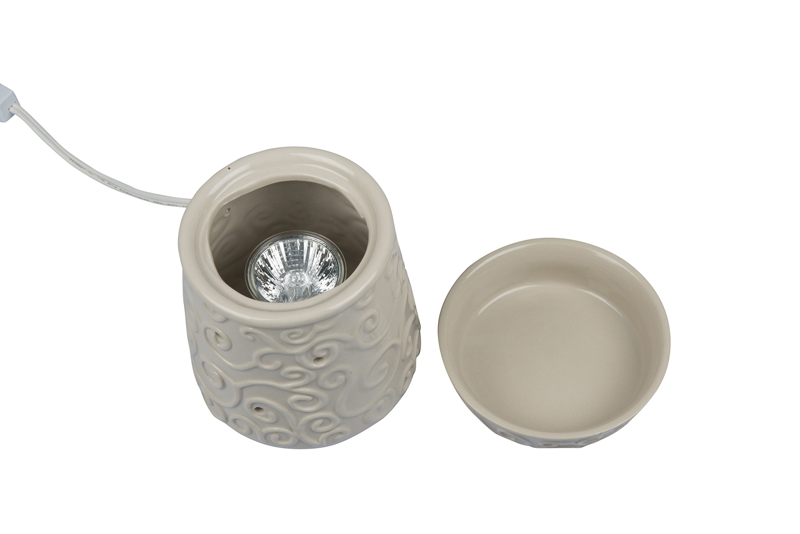 D'Eco Electric Wax Melt Warmer - Plug-in Scented Tart & Candle Warmer with 4 Cinnamon Wax Cubes, Halogen Bulb for Home Fragrance - Perfect for Living Room, Bedroom, Office & Spa - Ideal Housewarming, Wedding Gift & Aromatherapy Relaxation