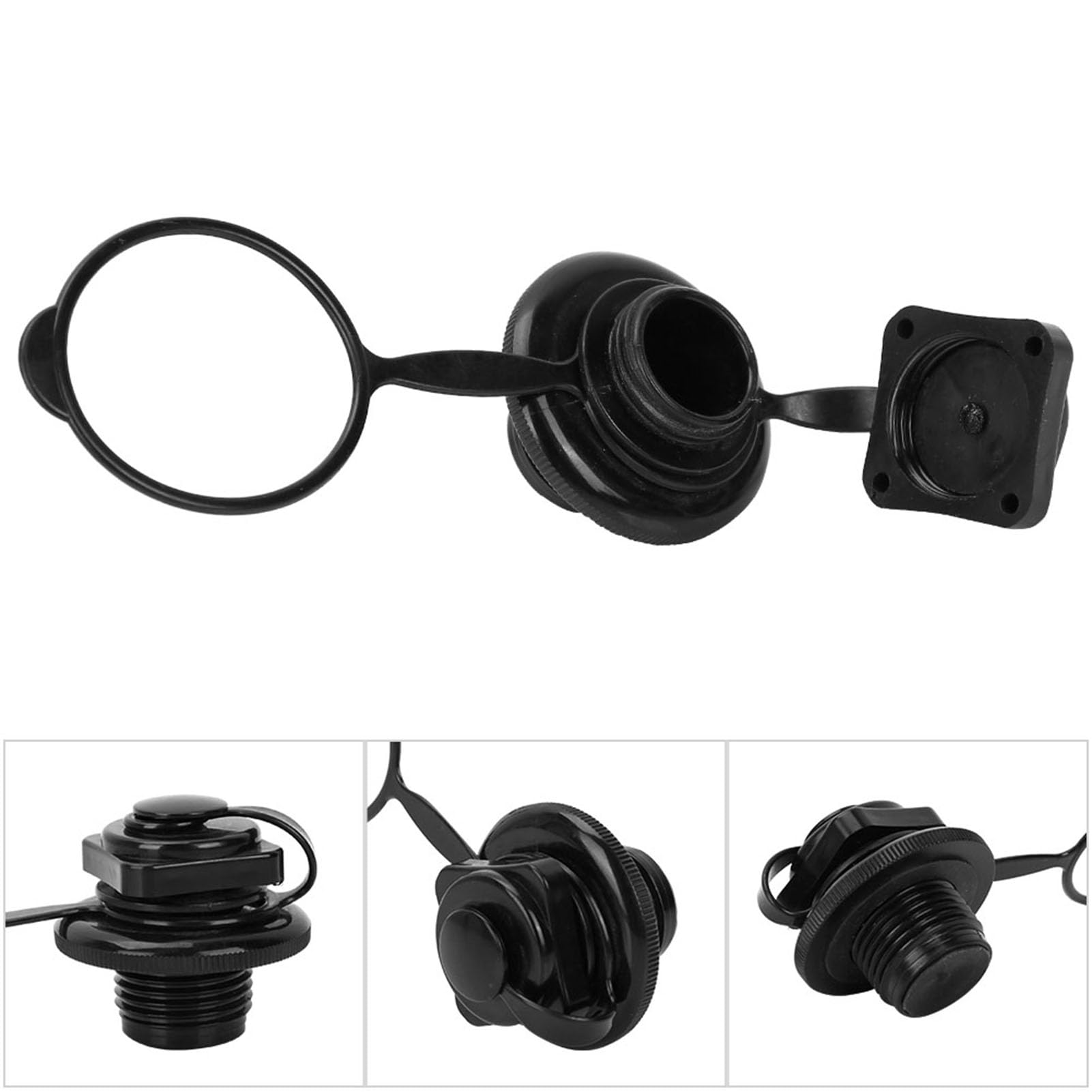 **23.9mm Black Plastic Inflatable Boat Air Valve - Replacement Boston Valve for Kayak, Raft, Canoe & Rubber Pool | Durable Gas Plug for Fishing & Water Sports**    *(Use Case: Perfect for inflatable boats, kayaks, rafts, canoes, and rubber pools to ensure airtight sealing during fishing, paddling, and water adventures.)*