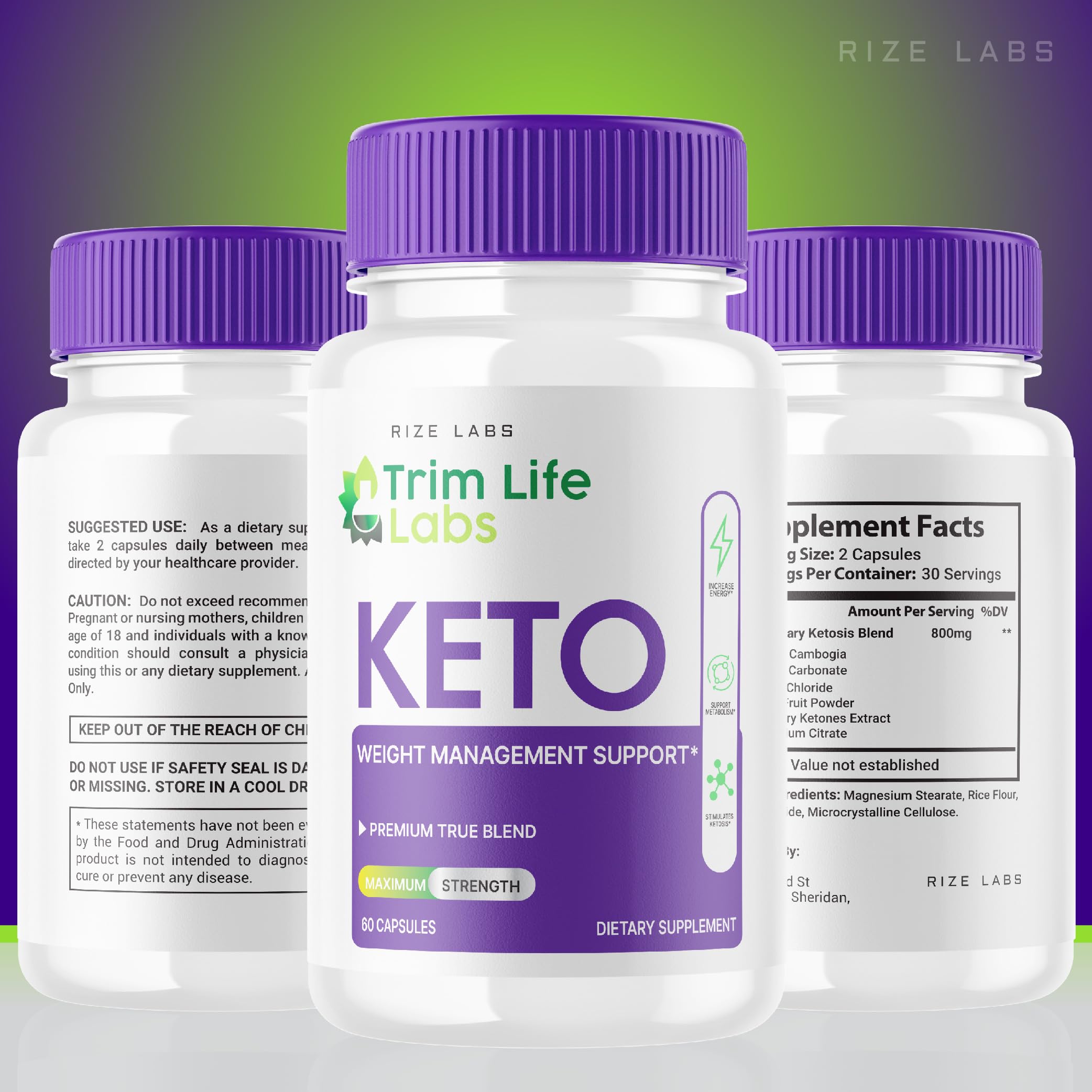 Trim Life Labs Keto Capsules - Maximum Strength Weight Loss Pills with Keto+ACV Formula (60 Caps) - Supports Ketosis & Fat Burning for Low Carb Diet & Fitness Goals
