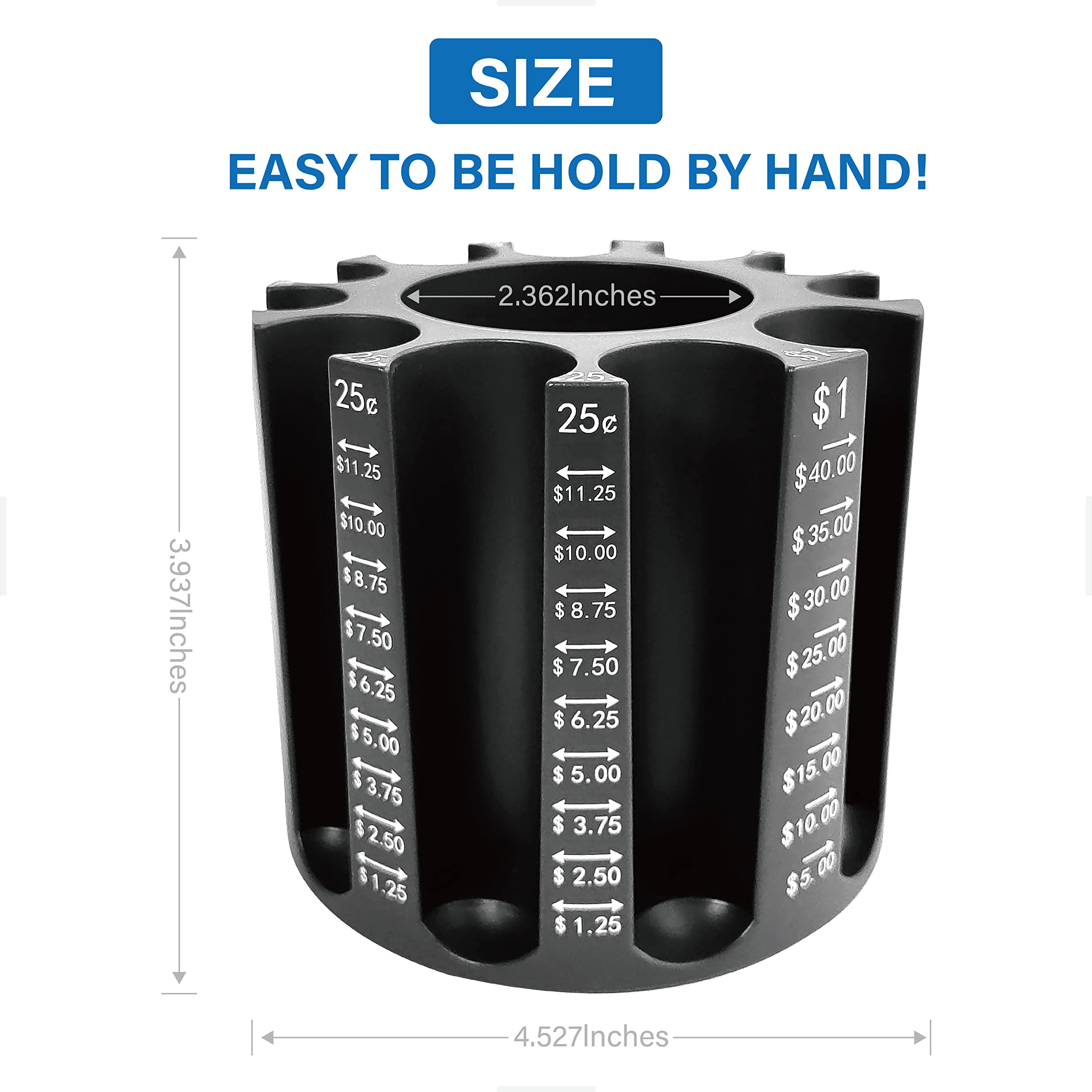Coin Counter and Sorter with Pen Holder | Desk Organizer for Coins & Pencils | Piggy Bank for Adults & Kids | Holds 500 Coins with Wrappers | Unique Gift for Family & Office Use | Perfect for Home, Office, and Classroom Organization