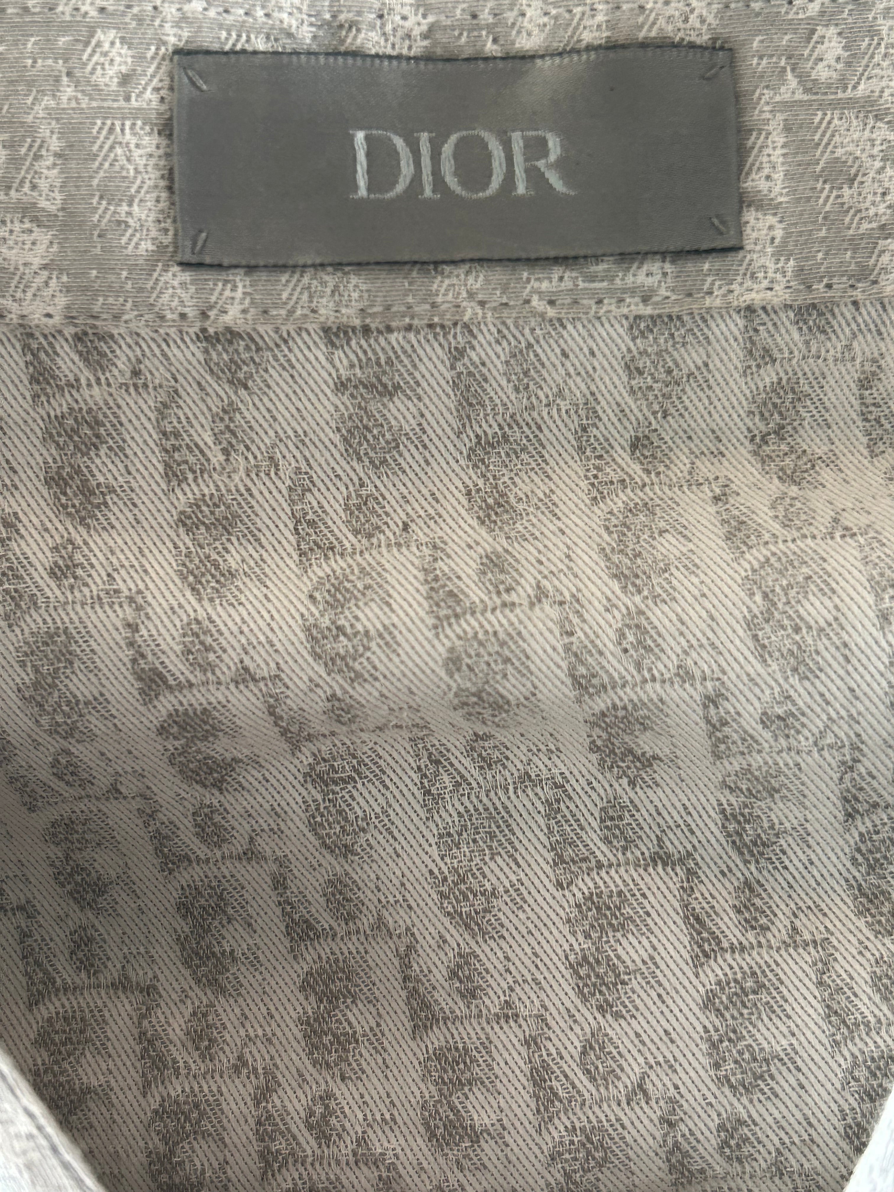 Dior Grey Oblique Button Up Shirt for Men - Luxury Designer Casual & Business Wear - Perfect for Office, Date Night & Special Occasions