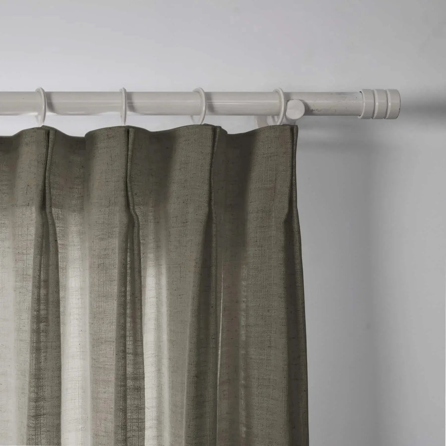 Linen Pleated Cafe Curtains for Kitchen Windows - Elegant Semi-Sheer Window Treatment for Coffee Shops, Restaurants & Home Decor