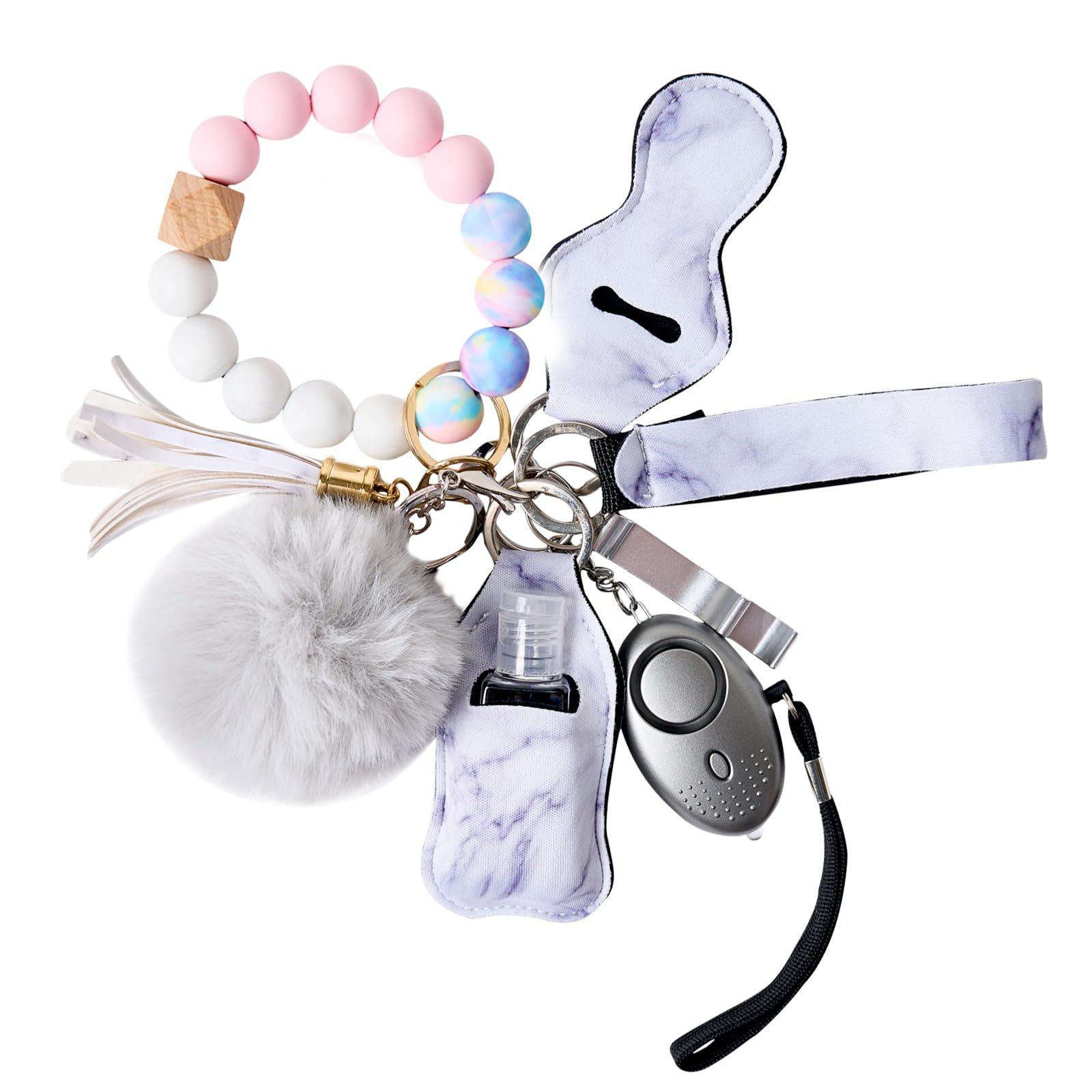 Women's Keychain Set with Personal Alarm - Stylish Bracelet Wristlet Keyring for Everyday Safety & Convenience | Perfect for Gifts, Travel, and Night Out Security