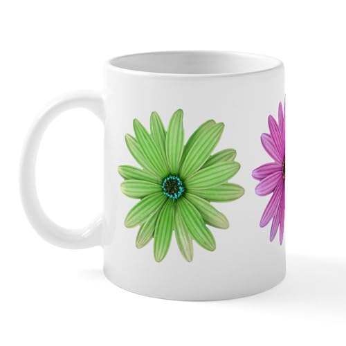 White - 3 Color Daisies Mug