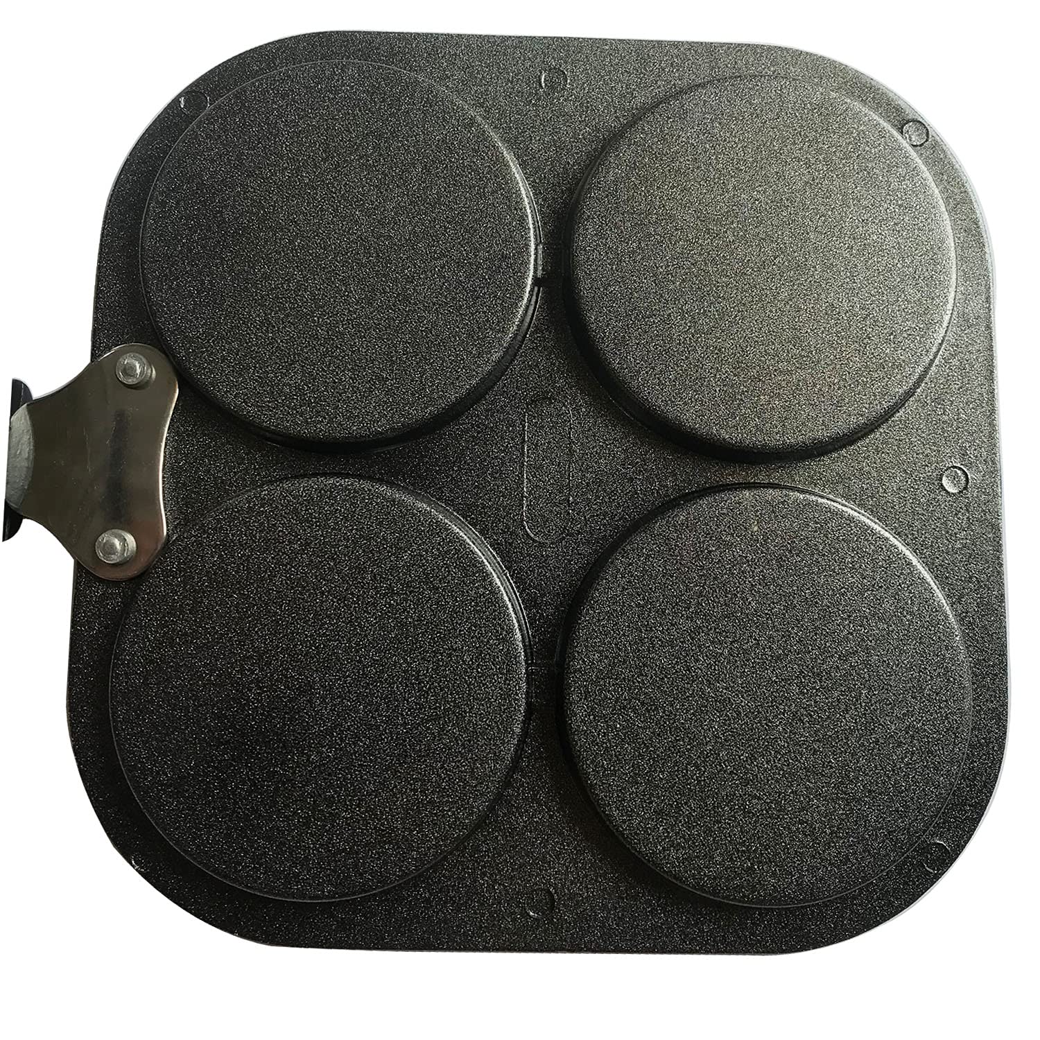 Non-Stick 4 Hole Egg Frying Pan - D&S Pancake & Burger Maker for Stove, Oven, Induction - Perfect for Breakfast, Brunch & Meal Prep (Black, Multicolor)