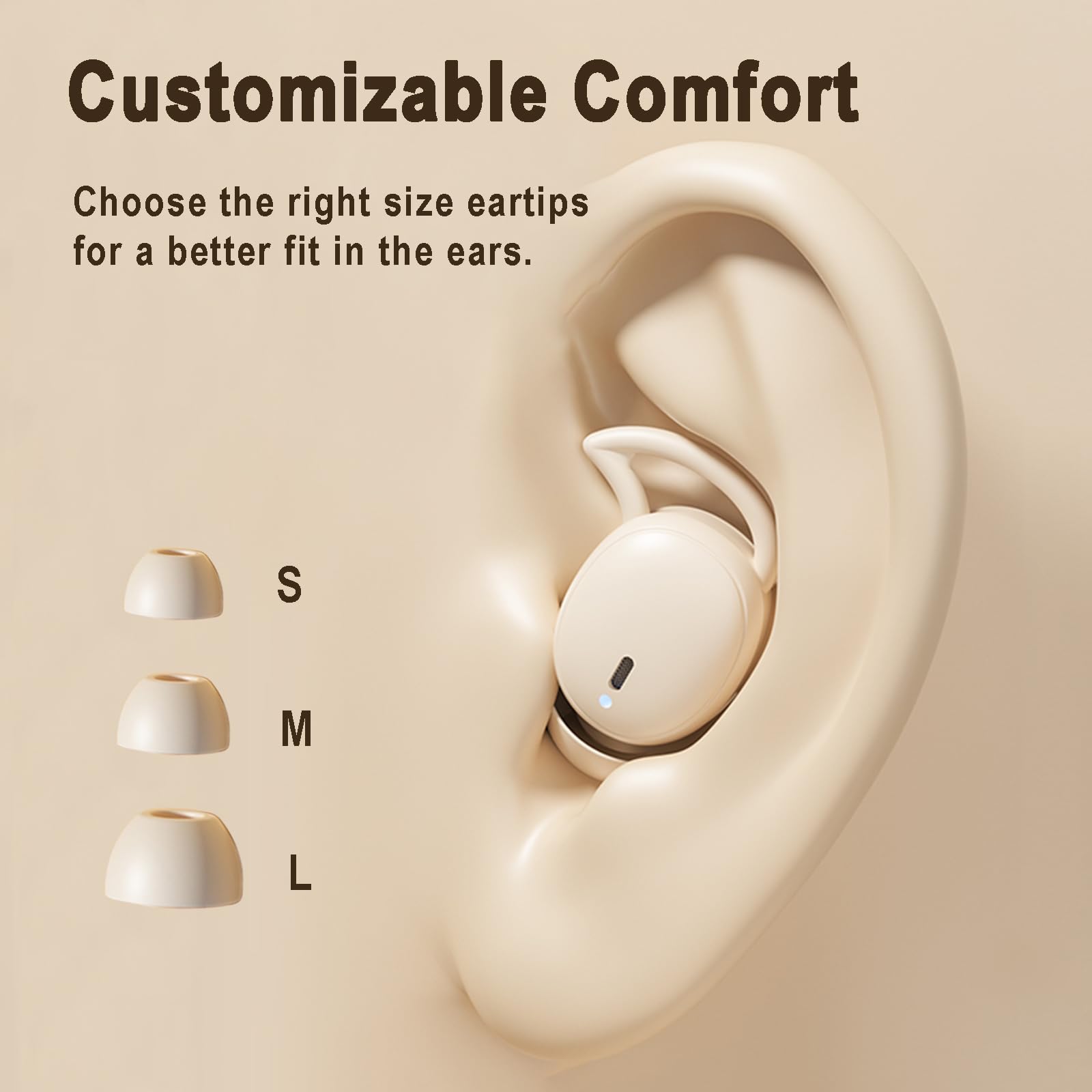 Wireless Sleep Earbuds Bluetooth 5.3 - Noise Cancelling Headphones for Side Sleepers with 32H Playback, Waterproof Small In-Ear Earphones - Perfect for Nighttime Relaxation, Travel & Meditation