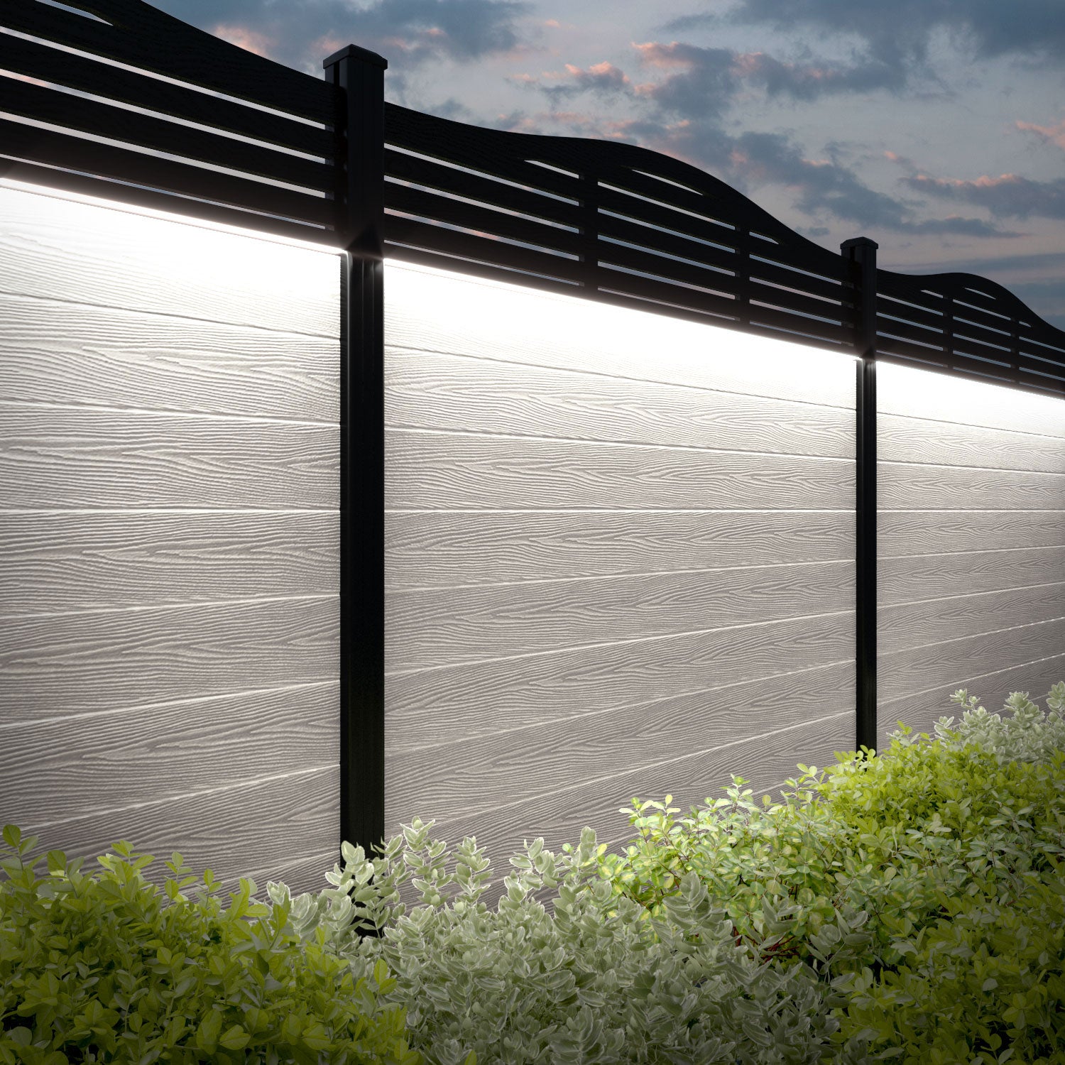 Classic Aspen Curved Top Fence Panel - Light Stone Composite Fencing with Durable Posts | Perfect for Backyard Privacy, Garden Borders & Decorative Landscaping