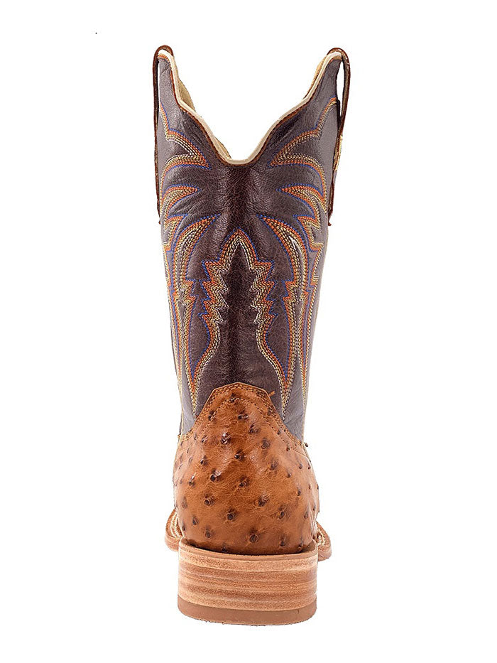 R.Watson RW4506 Men's Full Quill Ostrich Leather Cowboy Boots in Cognac Brown - Perfect for Western Rides, Country Music Festivals & Casual Wear