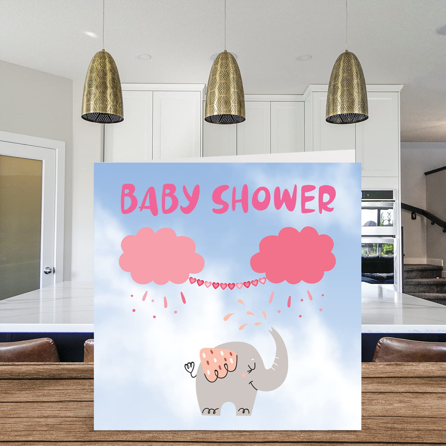 Baby Shower Greeting Cards - Cute Elephant Design for Newborn Girls, Congratulations & Welcome to the World Cards (145mm) - Perfect Gift for Parents & Baby Showers | Ideal for Birth Announcements, New Mom Gifts & Nursery Decor