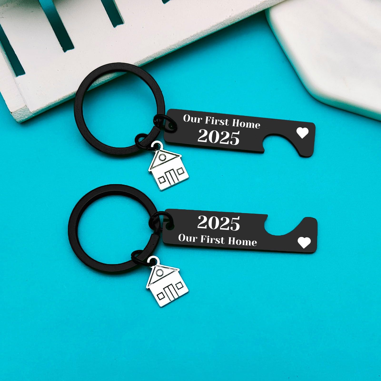 Our First Home Keychain - Personalized Housewarming Gift for Couples & New Homeowners - Perfect for House Keys, New Home Celebrations & Moving In Gifts