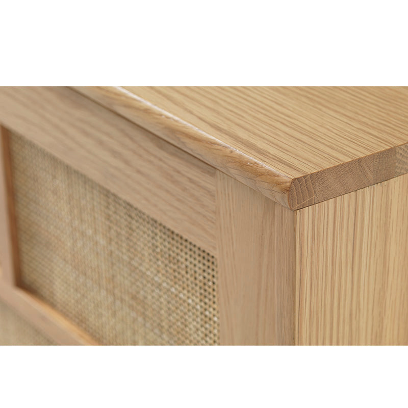 BARRALI 180cm Sideboard Buffet Cabinet with Natural Wood & Rattan Design - Perfect for Dining Room Storage and Living Room Decor