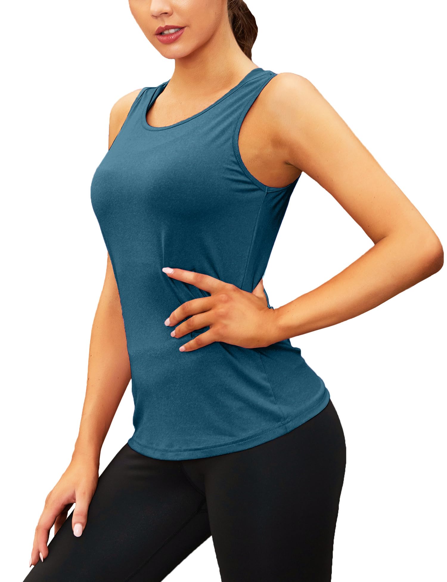 COOrun Women's Open Back Strappy Workout Tank Tops - Breathable Athletic Yoga Shirts for Gym & Fitness | Perfect for Running, Yoga, and High-Intensity Training