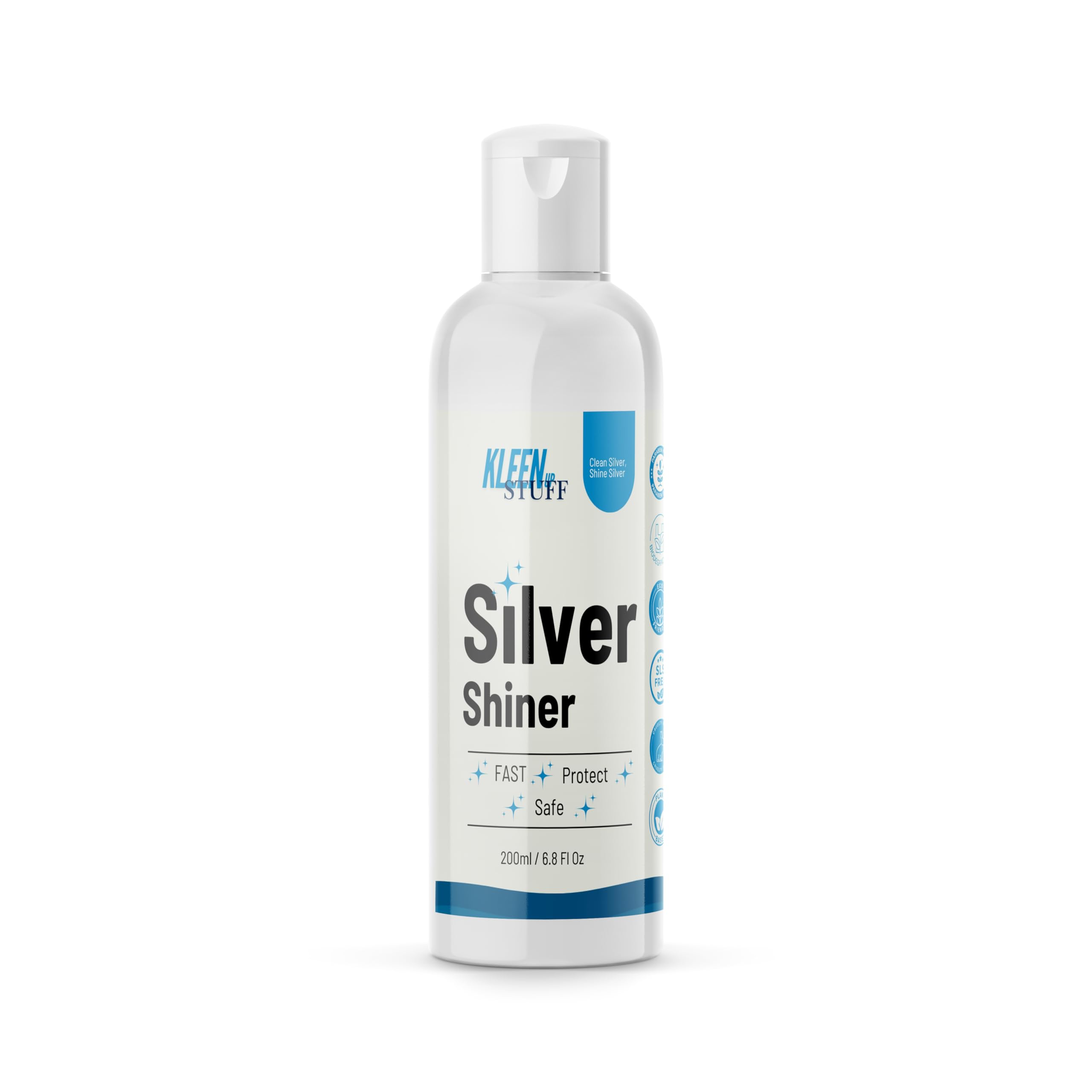 Kleen Stuff Silver Shiner - 200ml Fast-Acting Silver Polish for Jewelry & Silverware | Safe & Effective Tarnish Remover | Perfect for Cleaning Rings, Necklaces, Cutlery & Antique Silver Items