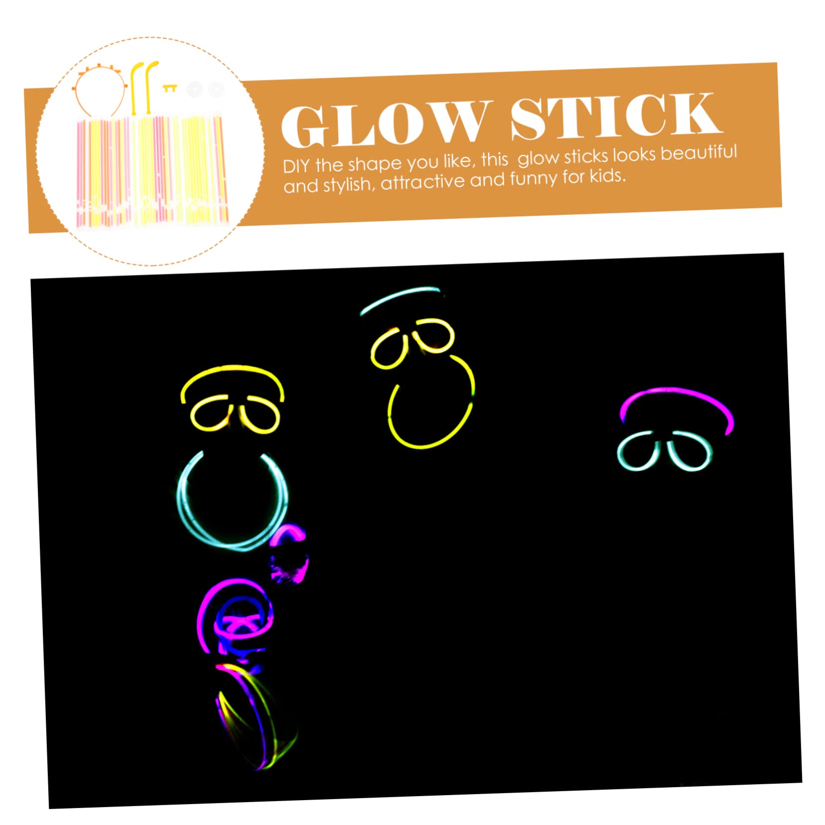 Abaodam 12-Piece Glow Stick Party Pack - Neon Light Up Bracelets, Glow Glasses & Lollipop Toys for Kids - Perfect for Birthday Parties, Raves, Concerts & Night Events
