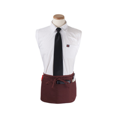 Culinary Essentials 859396 4-Pocket Waist Apron in Burgundy - Perfect for Chefs, Bartenders & BBQ Grilling