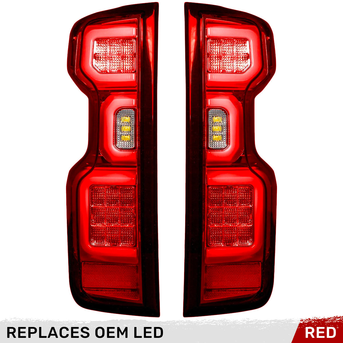 Chevy Silverado 1500 2019-2025 Ultra Bright OLED Tail Lights - Direct Replacement for Factory/OEM LED Tail Lights with Multiple Lens Design | Enhanced Night Visibility & Safety for Truck Driving