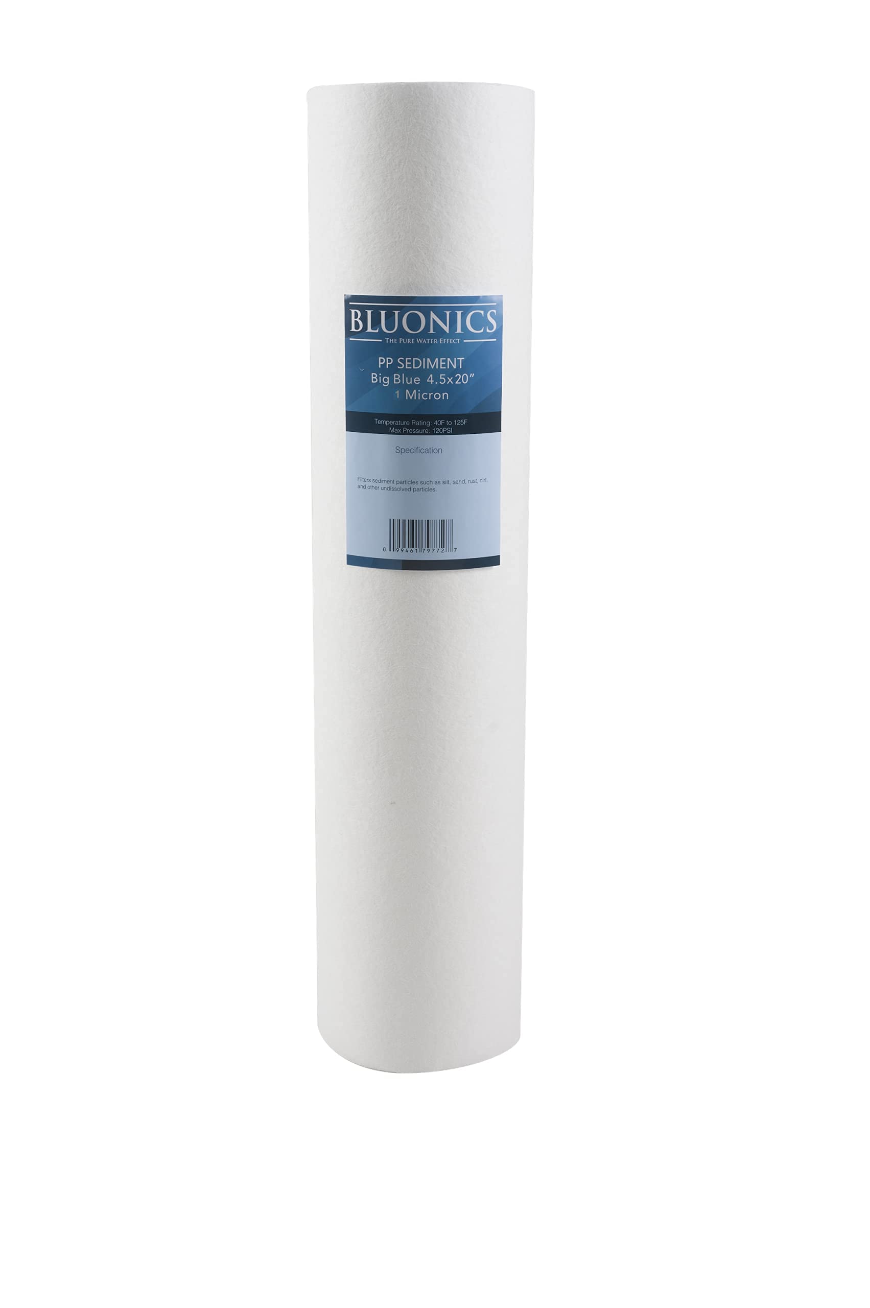 BLUONICS 4.5 x 20 Inch Whole House Water Filter System - 5 Micron Sediment Replacement Cartridge for Clean Drinking Water - Perfect for Home, RV & Well Water Filtration
