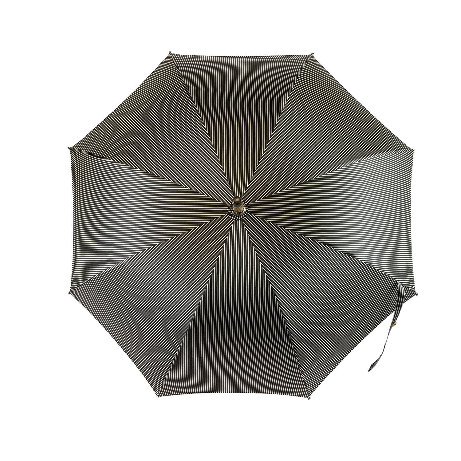 Premium Black & White Umbrella with Handcrafted Malacca Wood Handle - Perfect for Outdoor Events, Weddings, and Rainy Days
