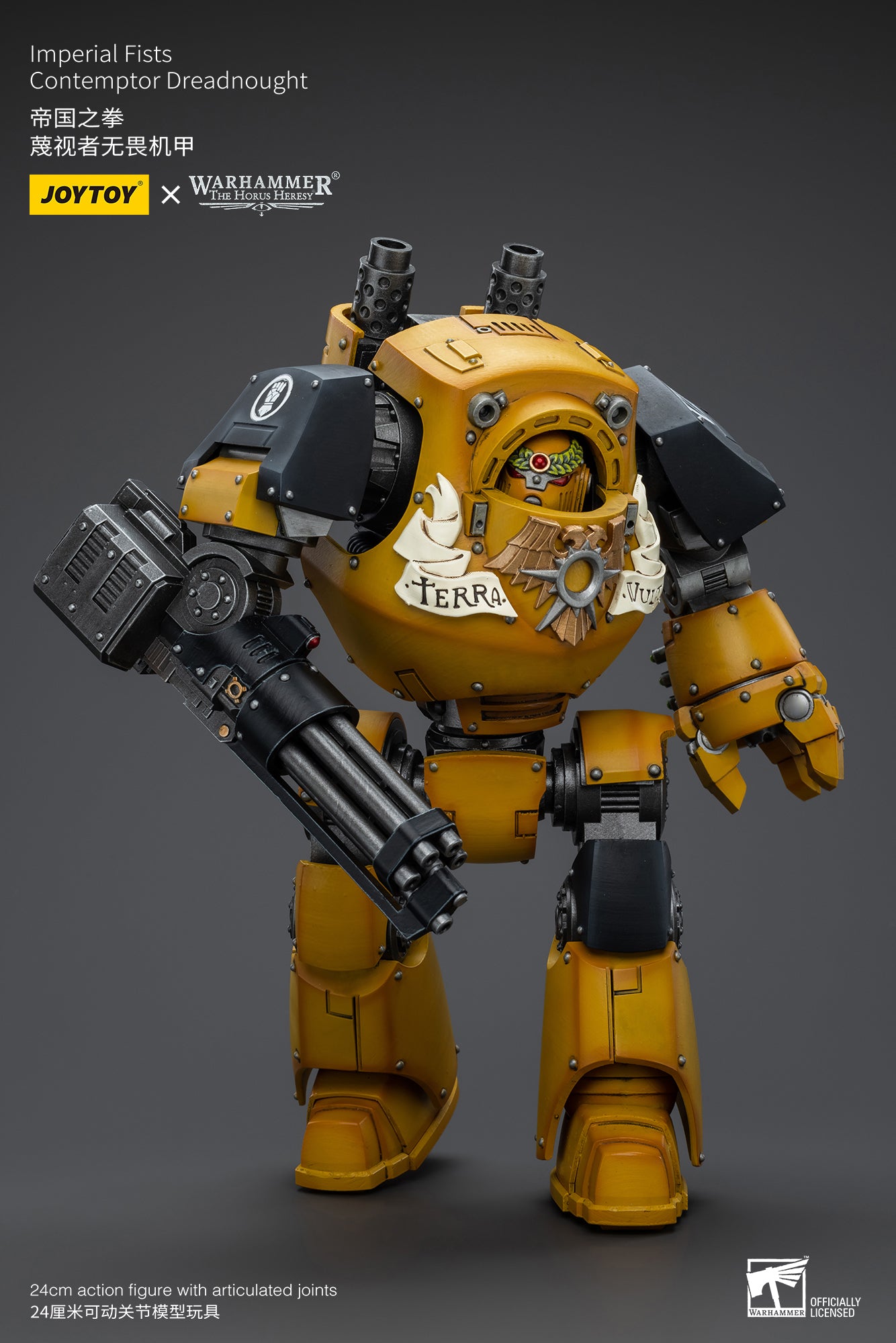 1/18 JOYTOY Warhammer 40K Imperial Fists Contemptor Dreadnought Action Figure - Highly Detailed Collectible Model for Tabletop Gaming & Display