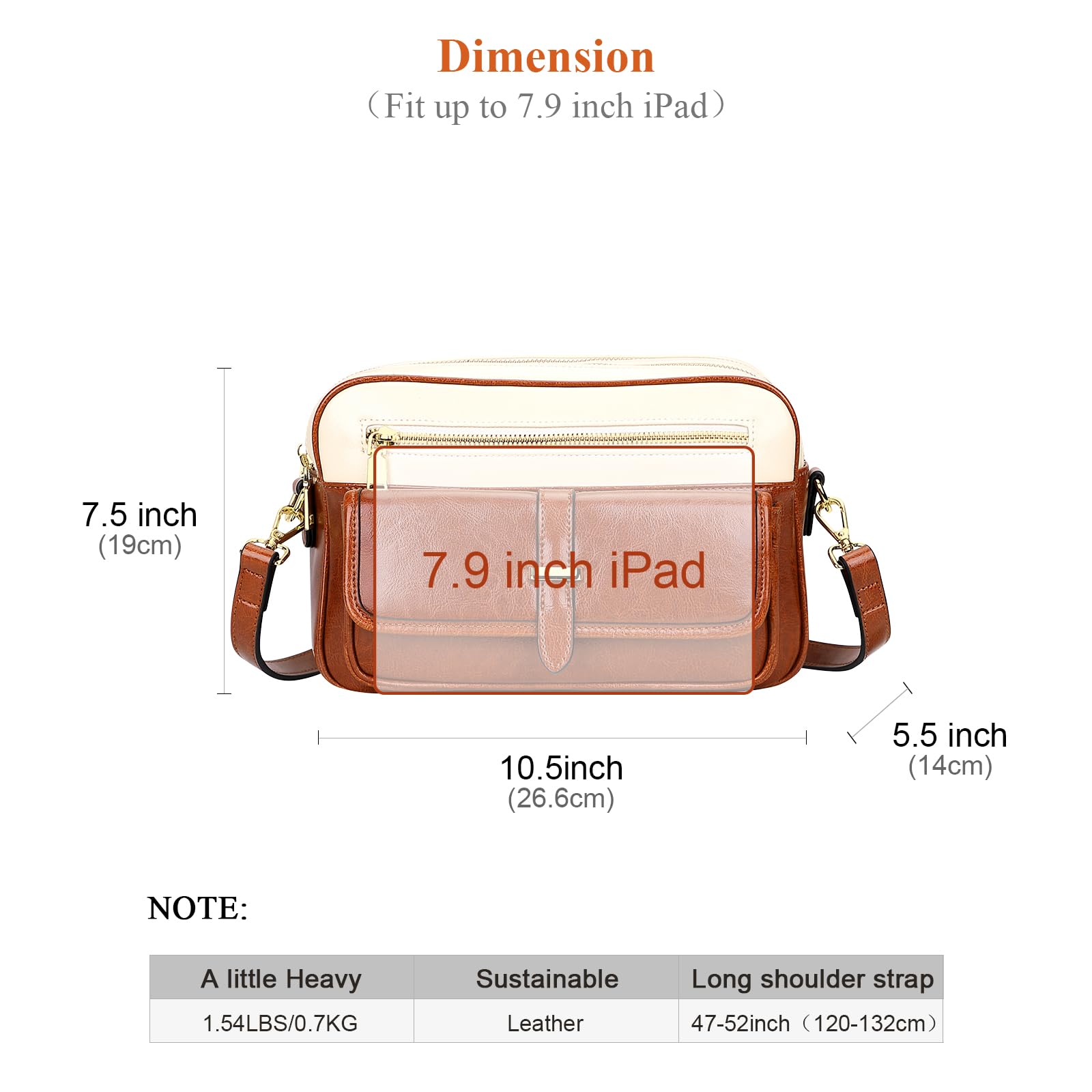 Premium Genuine Leather Crossbody Bag for Women - Stylish Messenger Purse with Double Main Pockets | Perfect for Work, Travel & Everyday Use