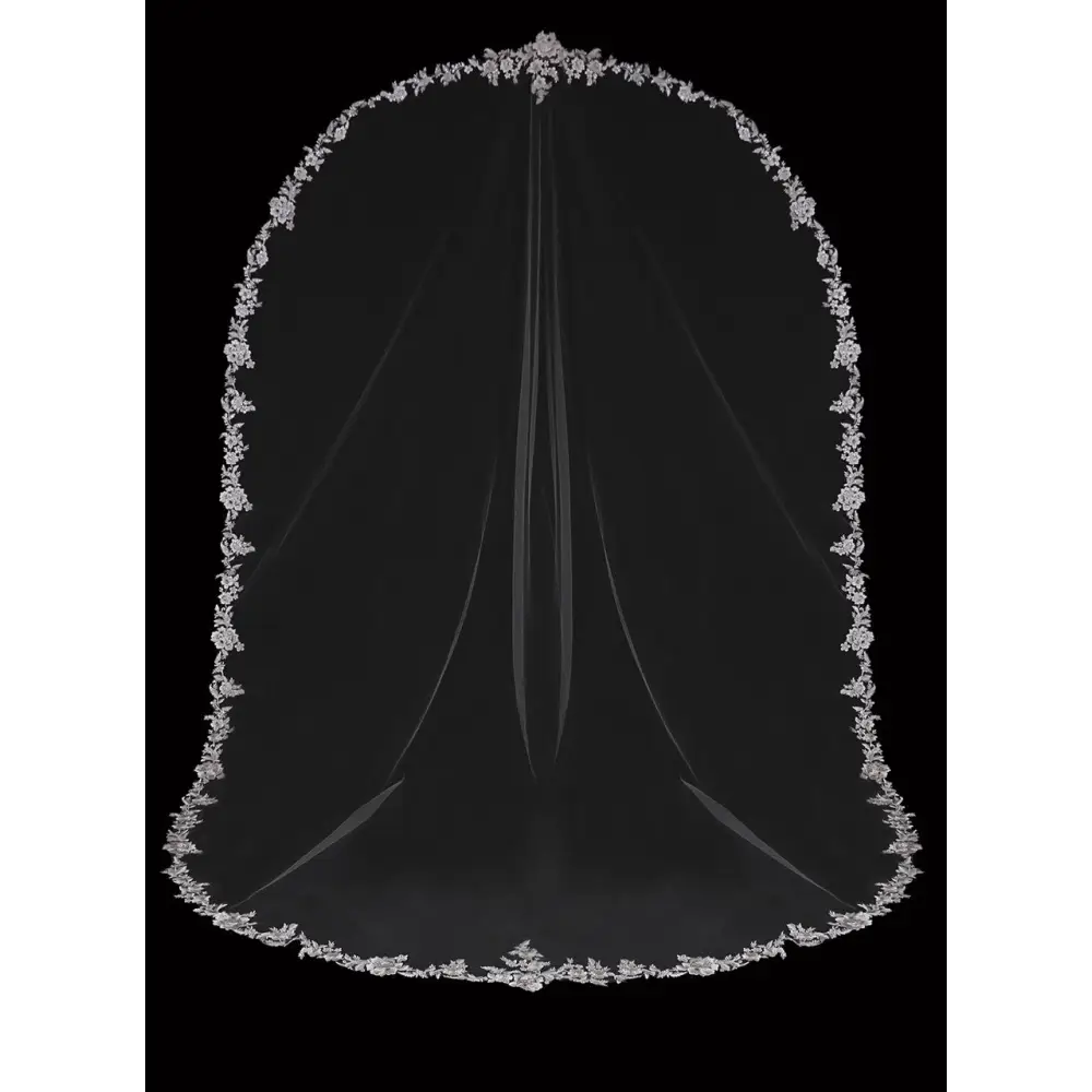 Royal Cathedral Bridal Veil - Mantilla Lace Wedding Veil V2397RC | Elegant Church & Cathedral Wedding Accessory