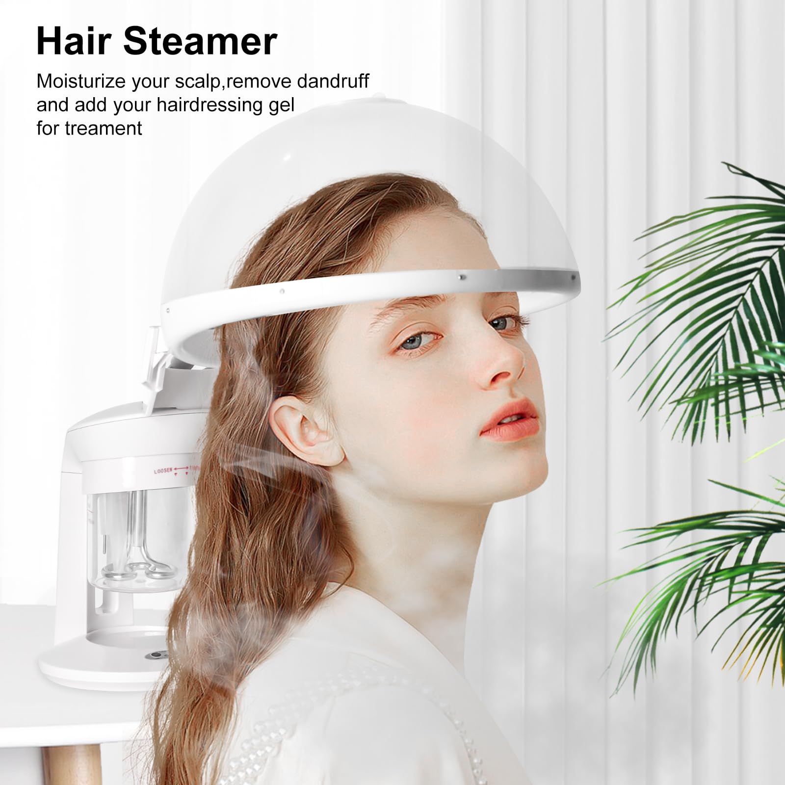2 in 1 Hair & Face Steamer with UV Ozone - Professional Hydration System for Natural Hair Care, Home Salon & SPA Use - Moisturizing Hair Humidifier for Deep Conditioning & Facial Treatment (White)