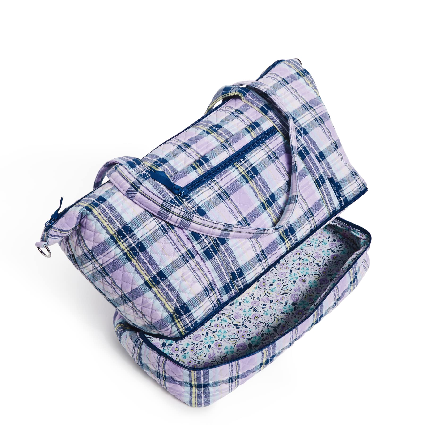 Vera Bradley Women's Cotton Deluxe Travel Tote Bag - Stylish Carryall for Work, Gym & Weekend Getaways | Lightweight & Spacious Handbag for Travel, Shopping & Daily Use