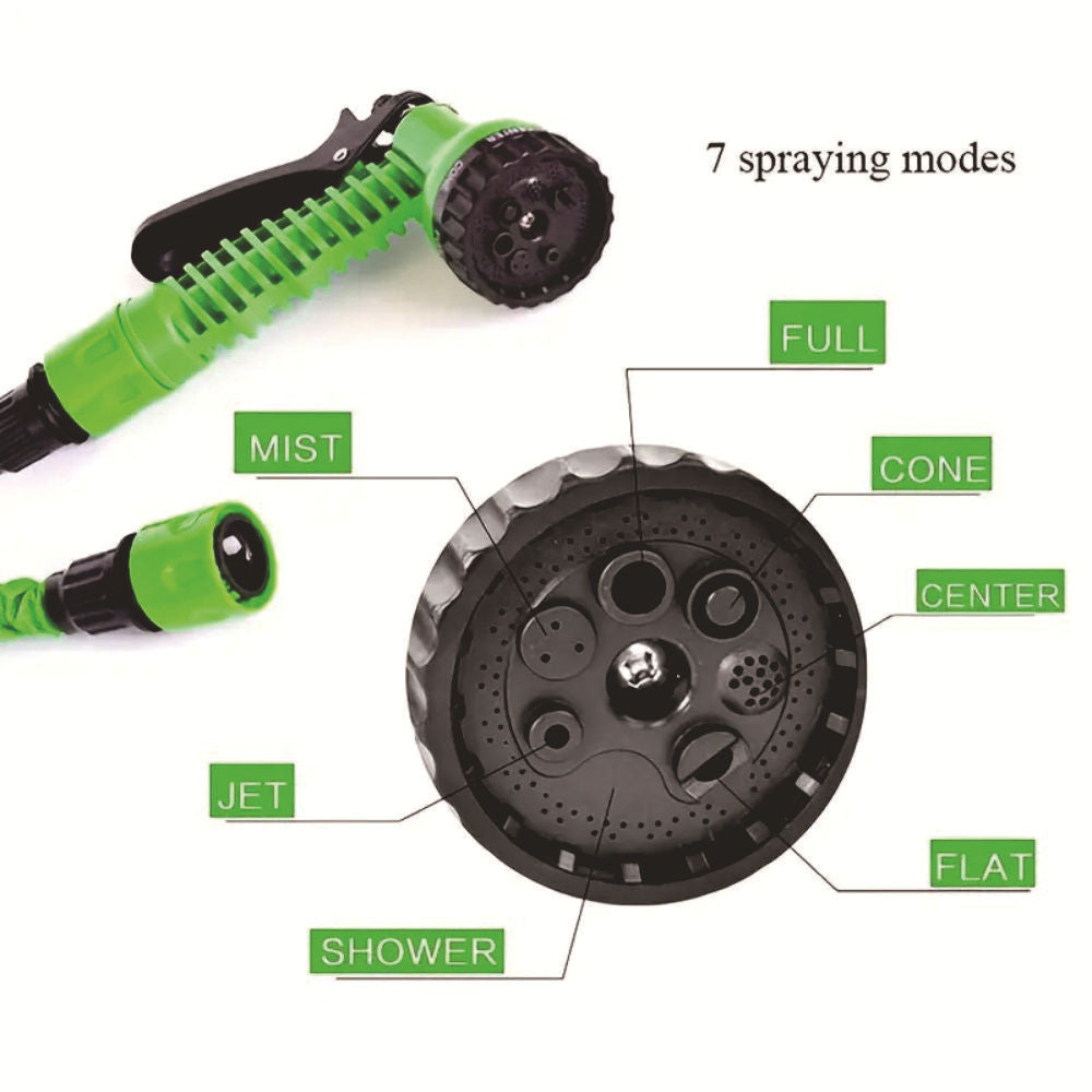 15m Anti-Kink Expandable Garden Hose - Flexible, Tangle-Free Water Hose with Adjustable Spray Nozzle - Perfect for Watering Plants, Washing Cars & Outdoor Cleaning