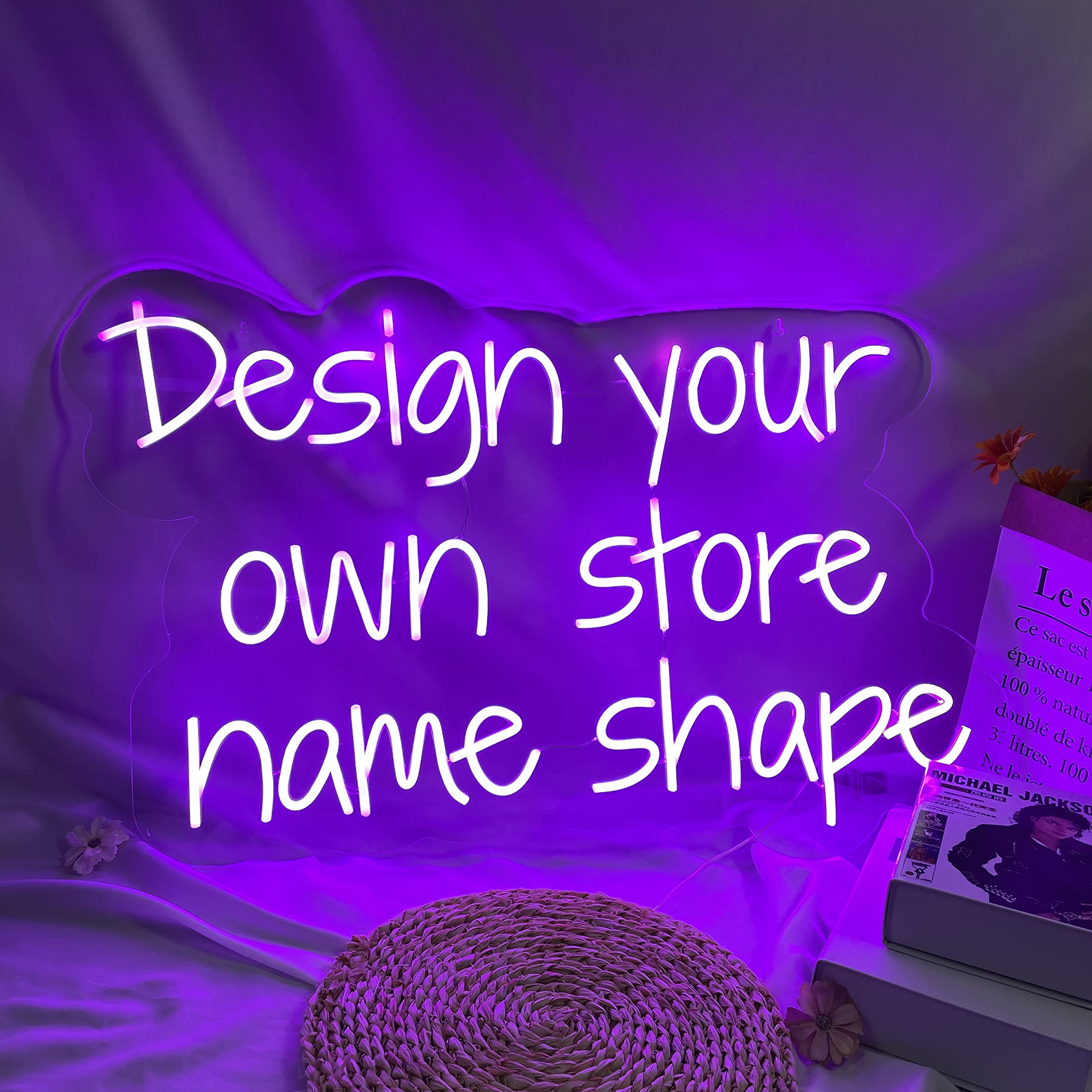 Custom Neon Sign for Bedroom, Wedding, Party & Bar - Personalized Wall Decor Neon Light with 2 Lines (30