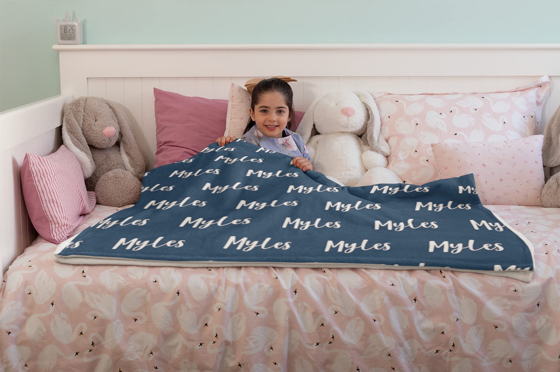 Personalized Baby Blanket with Name - Custom Newborn Blanket for Boys & Girls, Soft Fleece Blanket for Infants, Toddlers & Adults - Perfect Baby Shower Gift, Birthday Present & Nursery Essential - Great for Cuddling, Swaddling & Photo Props