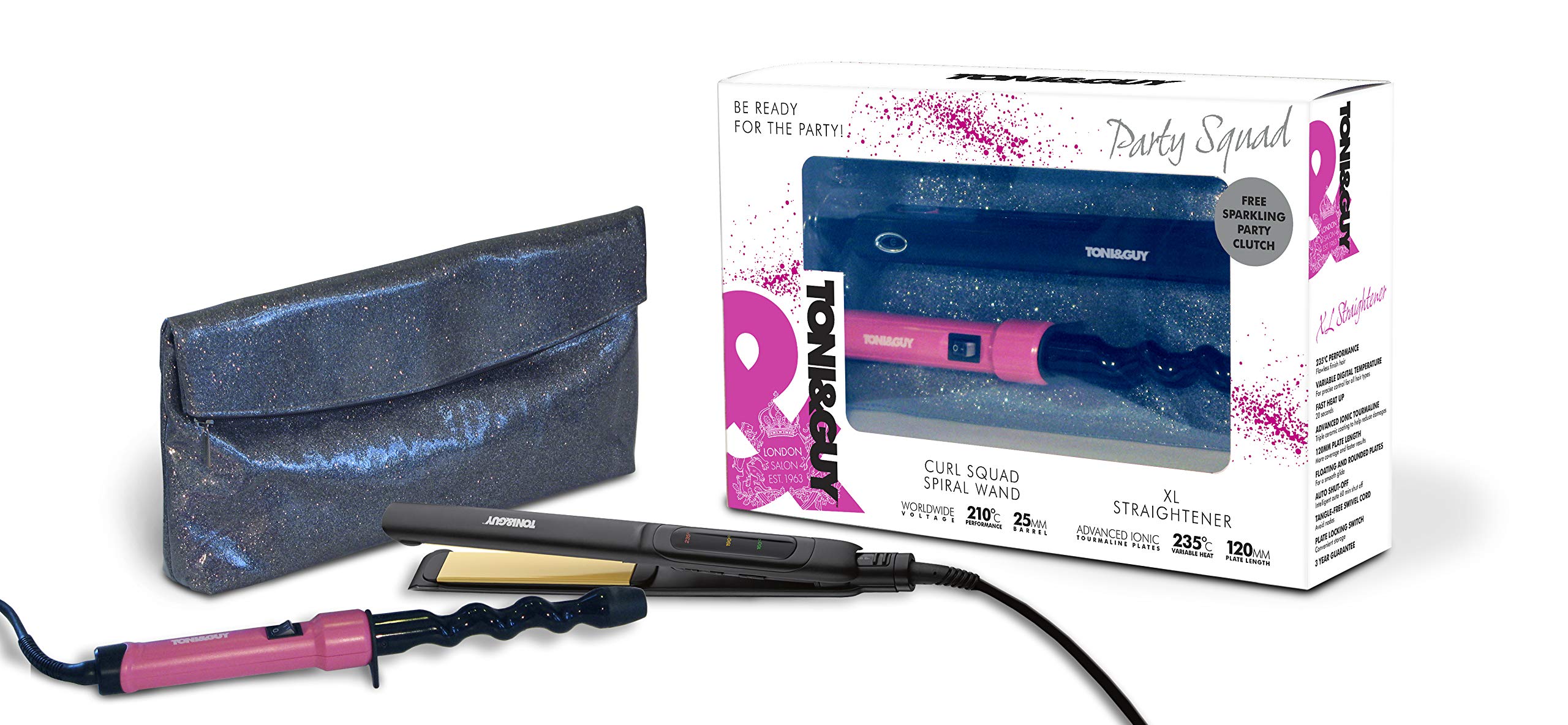Toni & Guy Party Squad Hair Styling Gift Set - TGST3006UK | Perfect for Parties, Weddings & Special Occasions