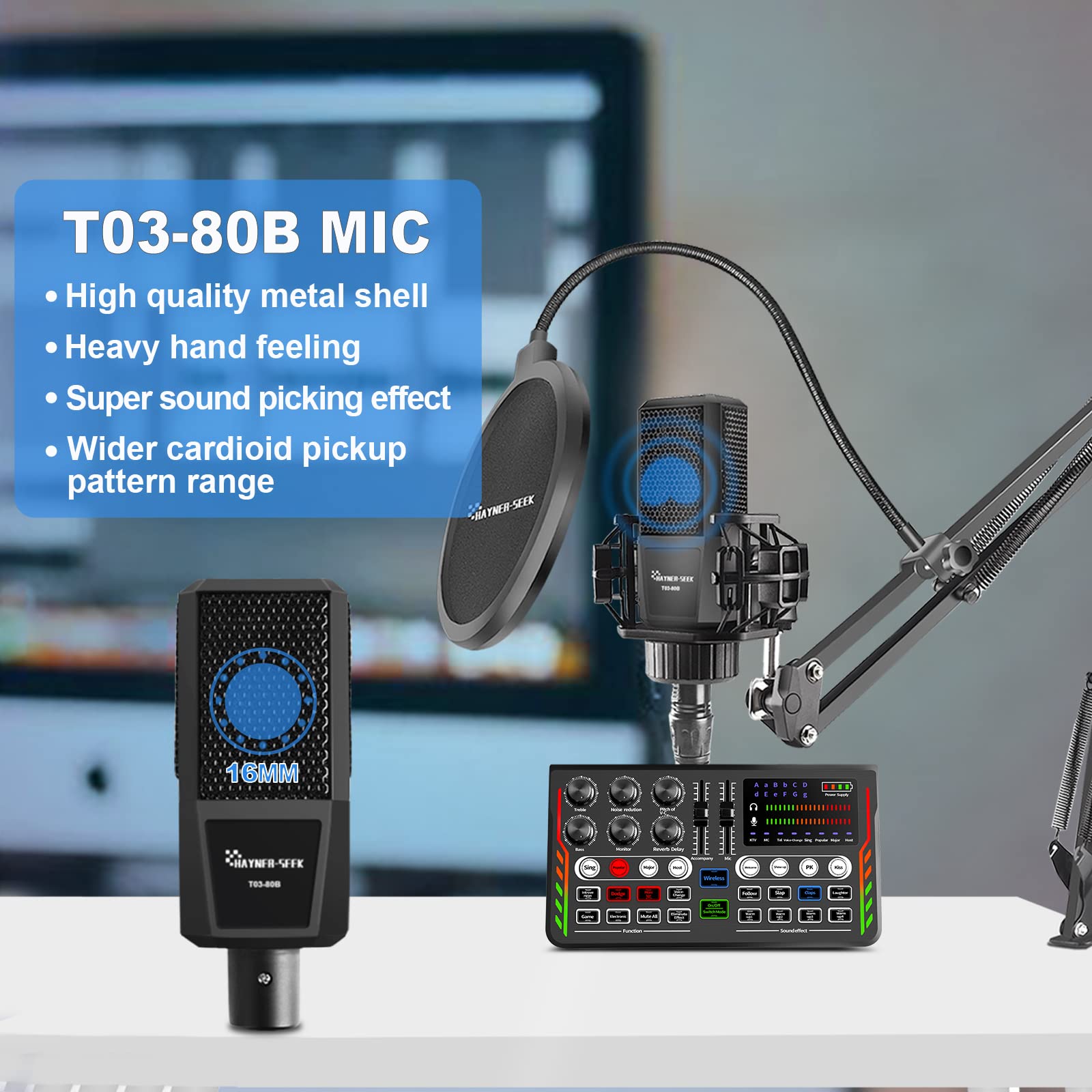 Professional Podcast Equipment Bundle - 3.5mm Condenser Mic & Audio Mixer for Live Streaming, Recording, Gaming | Compatible with Phone, PC, Laptop | Perfect for Home Studios & Content Creators