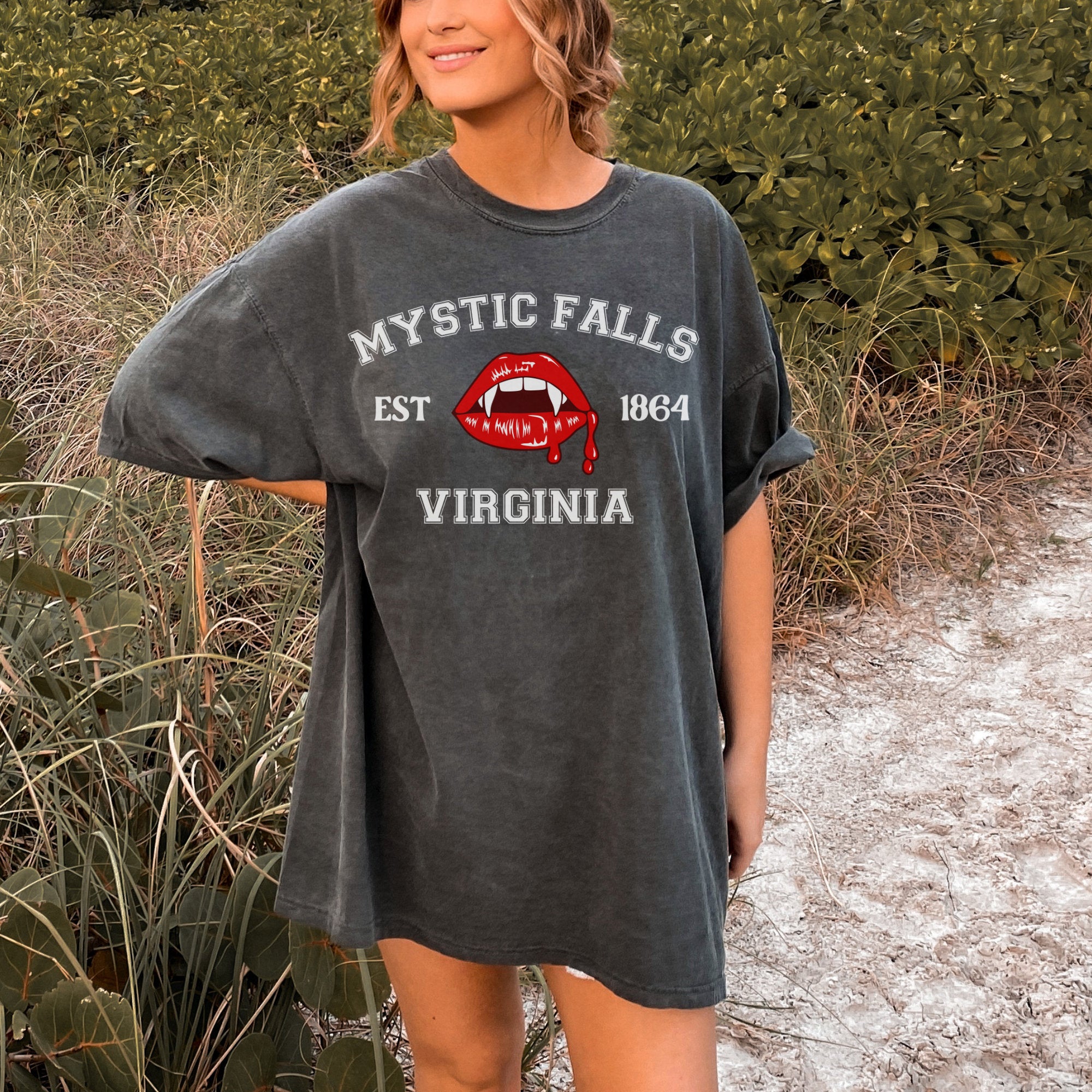Vampire Diaries TVD Merch - Damon Salvatore & Stefan Salvatore T-Shirt - Mystic Falls Fan Gift - Perfect for Cosplay, Halloween, and TV Show Themed Parties