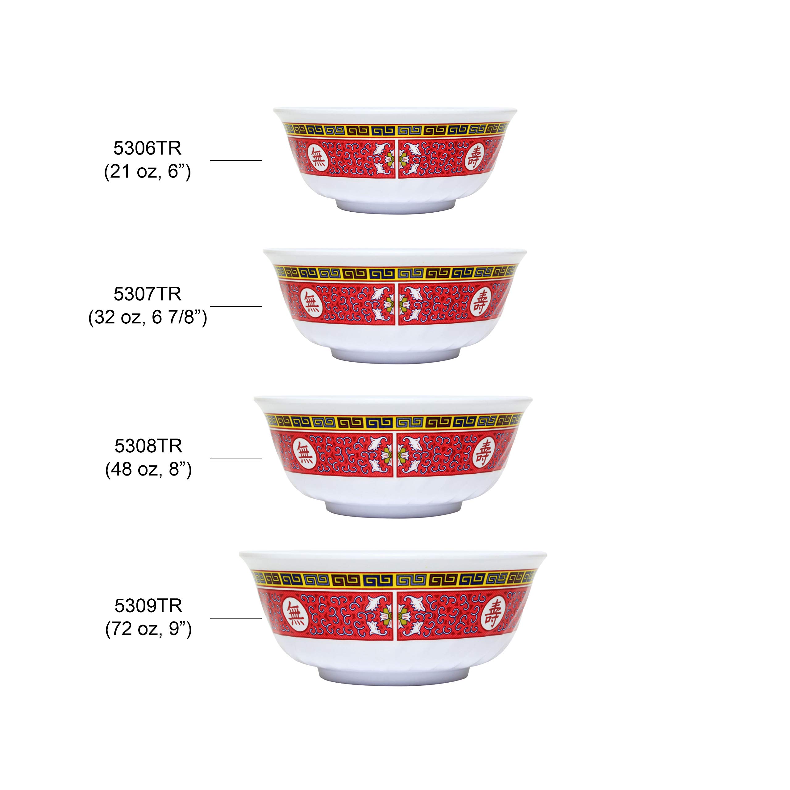 Thunder Group Longevity 48 oz Melamine Dinnerware Set - 8-Inch Swirl Bowl (Pack of 12) - Durable & Stylish Restaurant-Grade Serving Bowls for Cafes, Catering & Outdoor Dining