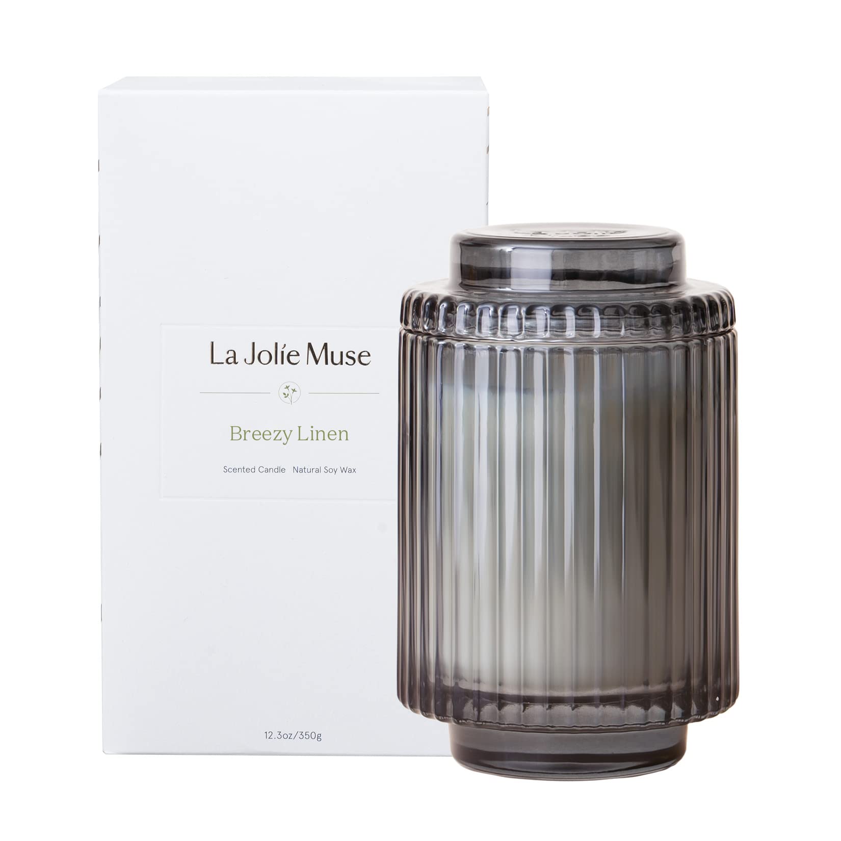 Luxury Linen Scented Candle - 80H Burn, 12.3oz Home Fragrance Gift for Women & Men - Perfect for Relaxation & Decor