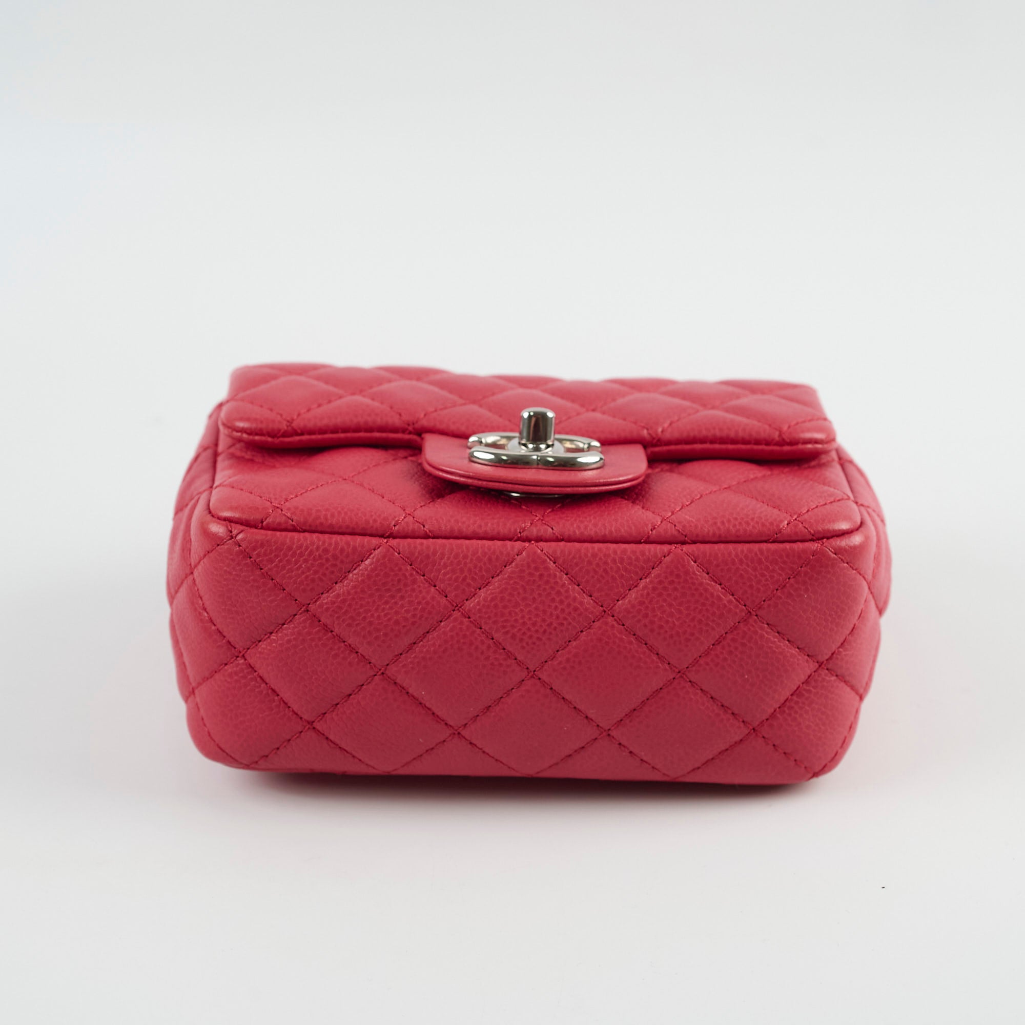 Chanel Caviar Leather Mini Square Flap Bag in Red - Perfect for Evening Parties, Date Nights & Luxury Fashion Accessories