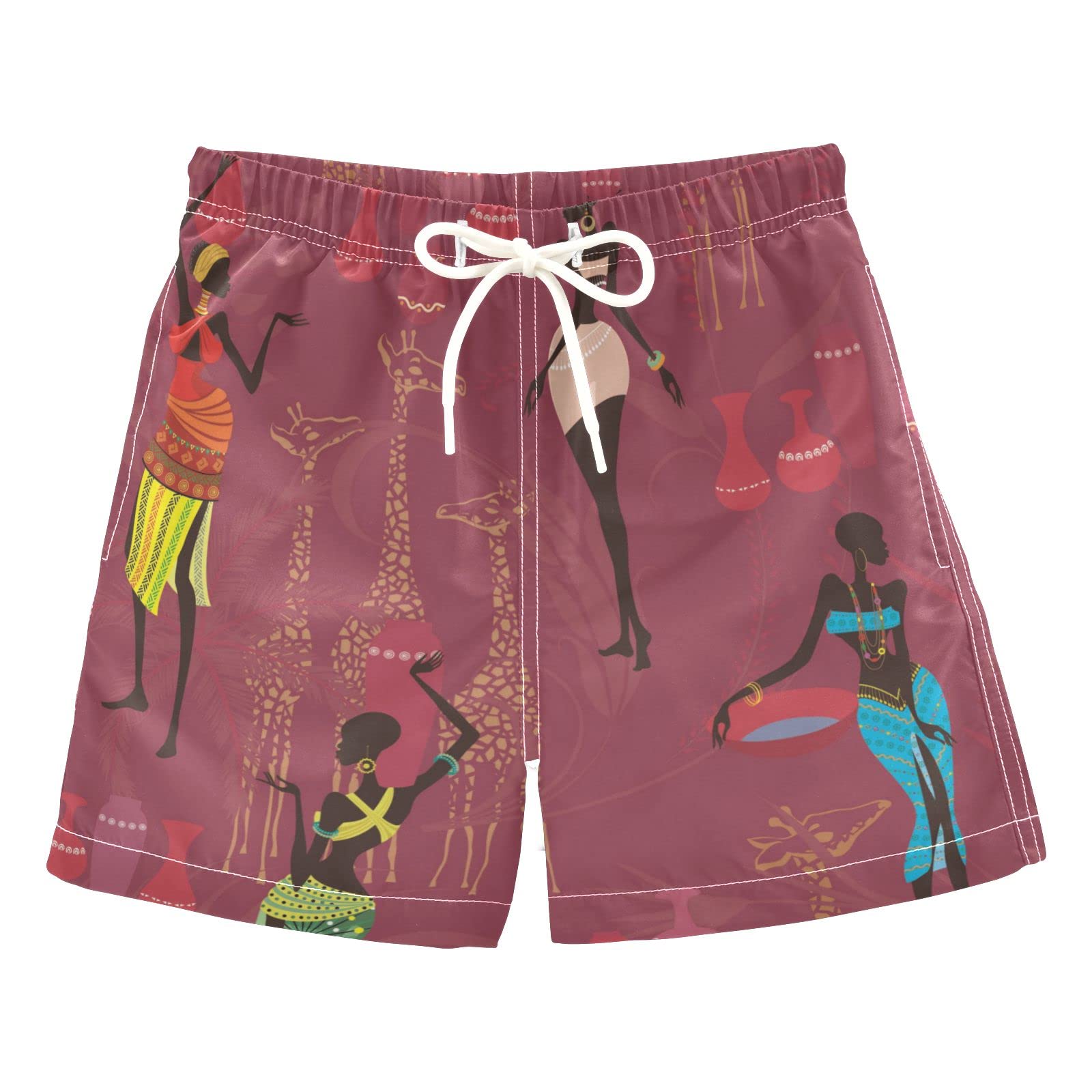 AMICHIC Boys African Print Swim Trunks - Quick Dry Board Shorts for Beach, Surf & Pool - Perfect for Hawaii Vacation & Summer Essentials