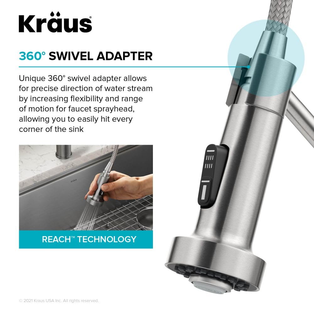 KRAUS Bolden 2-in-1 Commercial Style Pull-Down Single Handle Water Filter Kitchen Faucet with Matte Black Finish - KFF-1610MB (Pack of 1) | High Flow Filtration System for Clean Drinking & Cooking Water | Perfect for Modern Home Kitchens & Restaurants