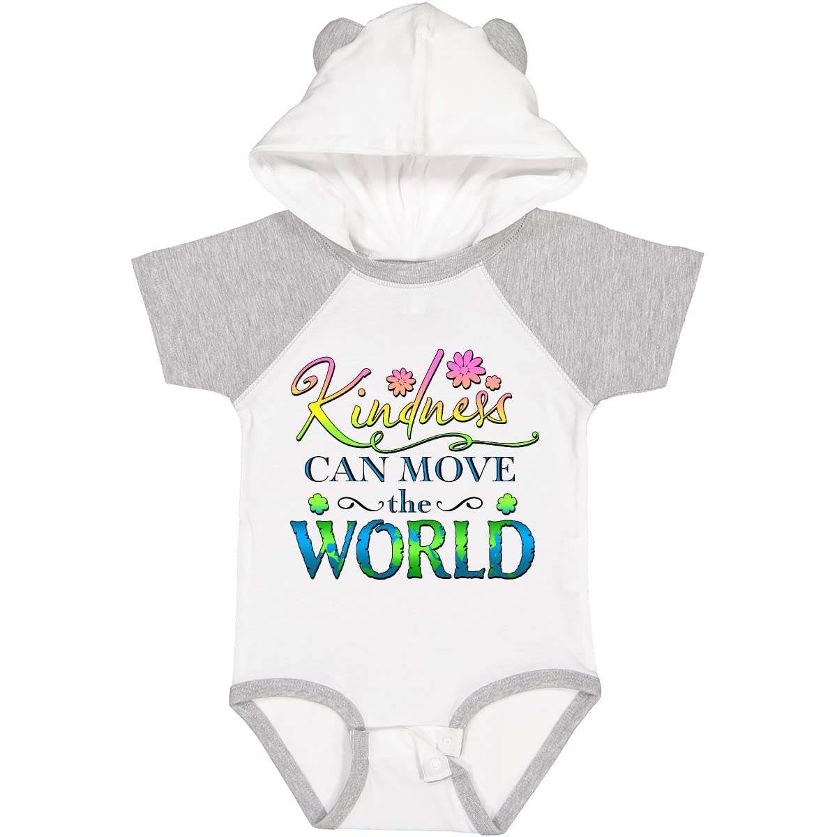 Inktastic Kindness Can Move The World Floral Baby Bodysuit - Soft Cotton Infant Onesie for Newborns & Toddlers - Perfect for Playdates, Family Photos & Everyday Comfort