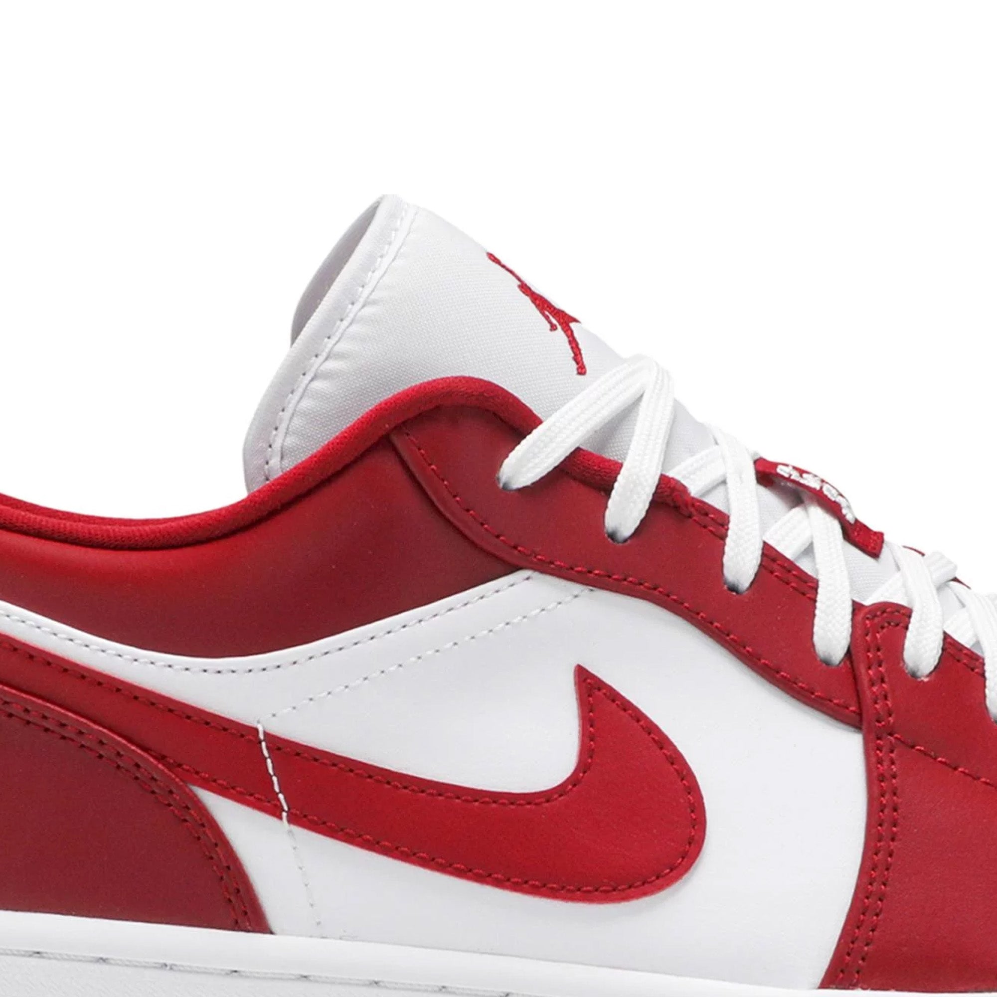 Air Jordan 1 Low 'Gym Red' White Sneakers - Men's Basketball Shoes for Casual Wear & Street Style