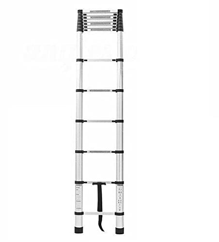 12.5FT Aluminum Telescoping Extension Ladder - Heavy Duty & Lightweight Collapsible Step Ladder for Home, Attic, and DIY Projects - Perfect for Indoor & Outdoor Use