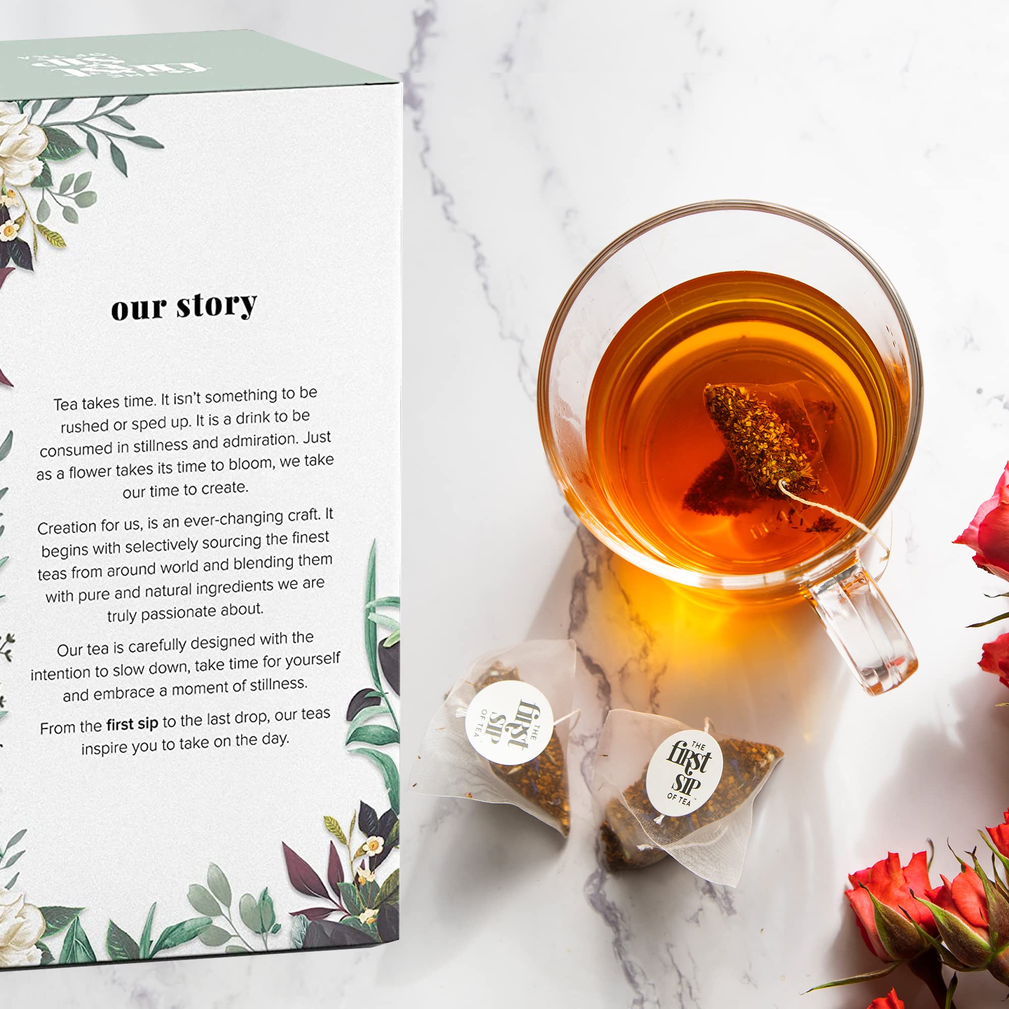 Premium Blueberry White Tea Bags - Bai Mu Dan Low Caffeine Antioxidant Pyramid Sachets (16 Cups) | Hot & Iced Tea for Relaxation, Afternoon Tea & Healthy Lifestyle - The Spice Hut First Sip Collection